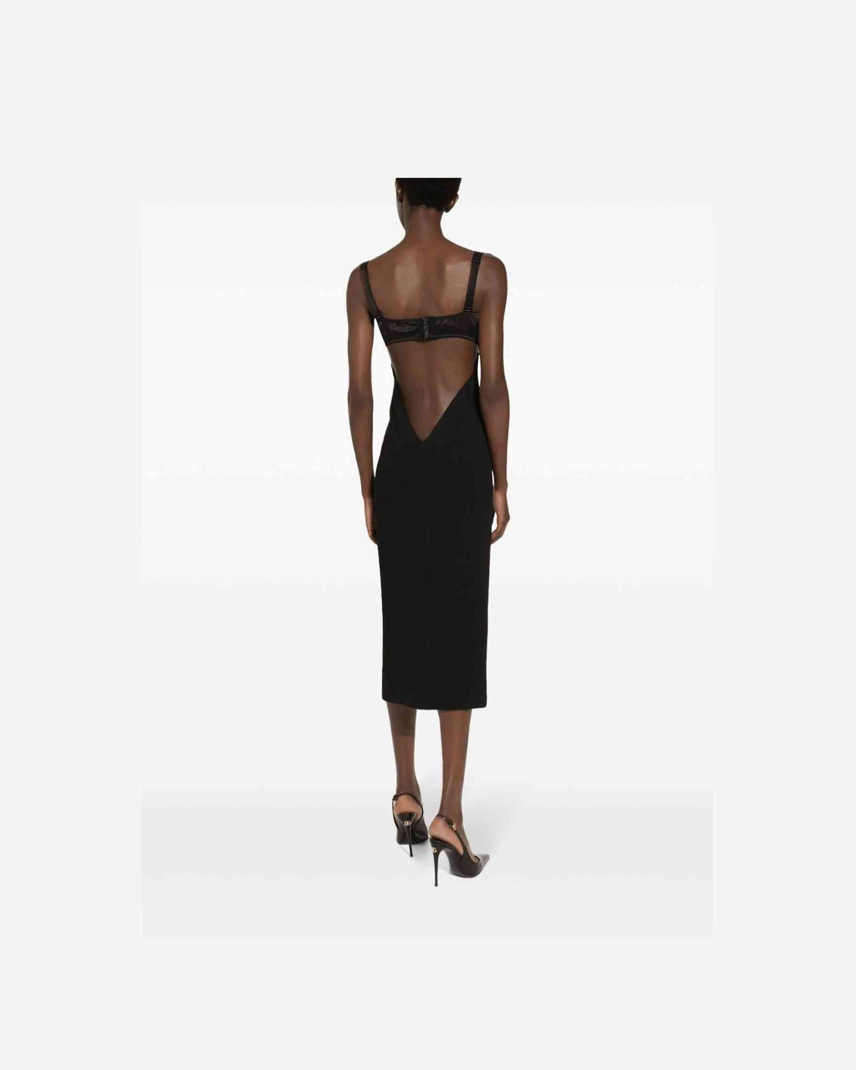 Dolce & Gabbana Jersey Longuette Dress with Bustier Bra Top Glam Steals