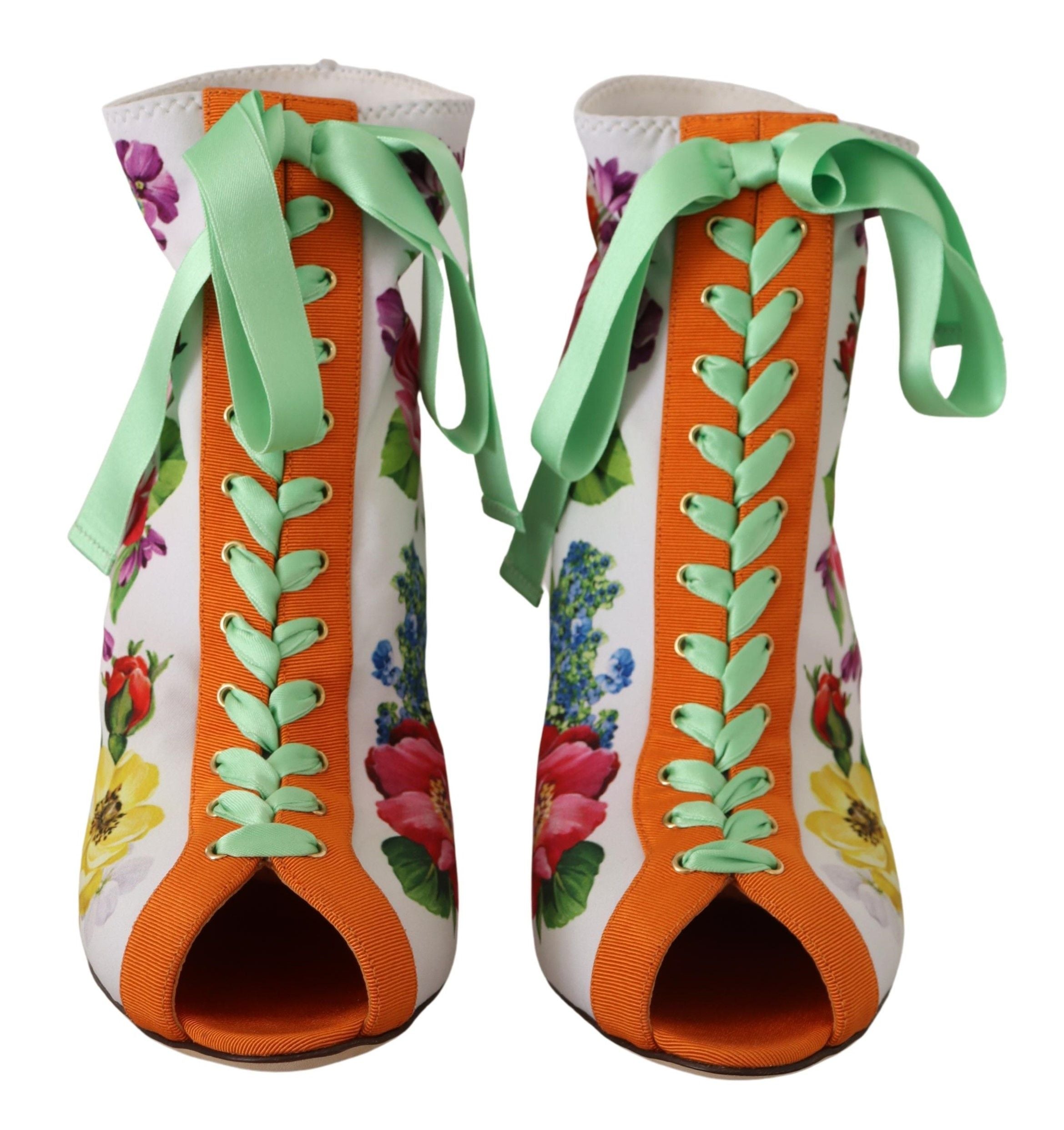 Dolce & Gabbana Jersey Stretch Boots Open Toes Heels Glam Steals