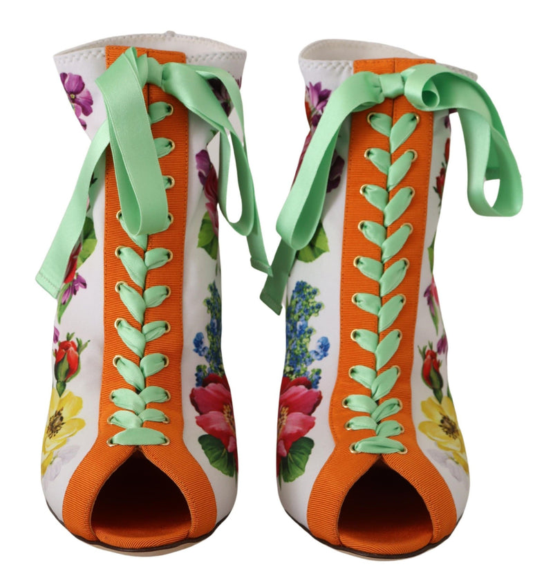 Dolce & Gabbana Jersey Stretch Boots Open Toes Heels Glam Steals