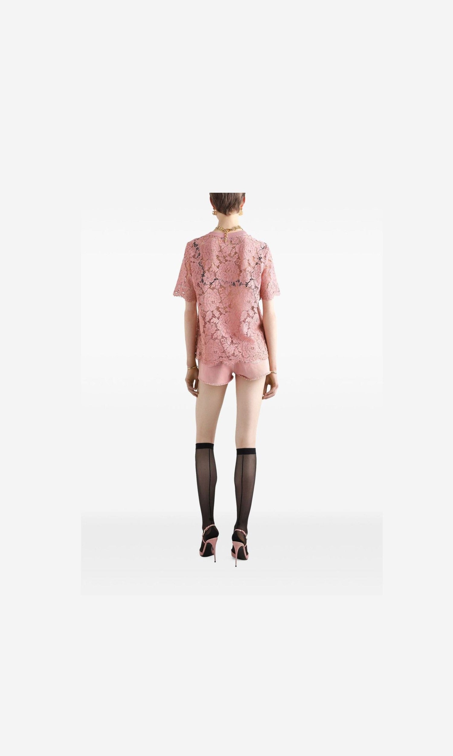 Dolce & Gabbana Lace Corded Short Sleeved T-shirt Glam Steals