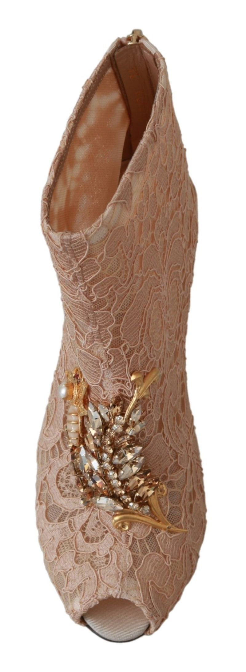 Dolce & Gabbana Lace Crystal Booties Stilettos Shoes Glam Steals