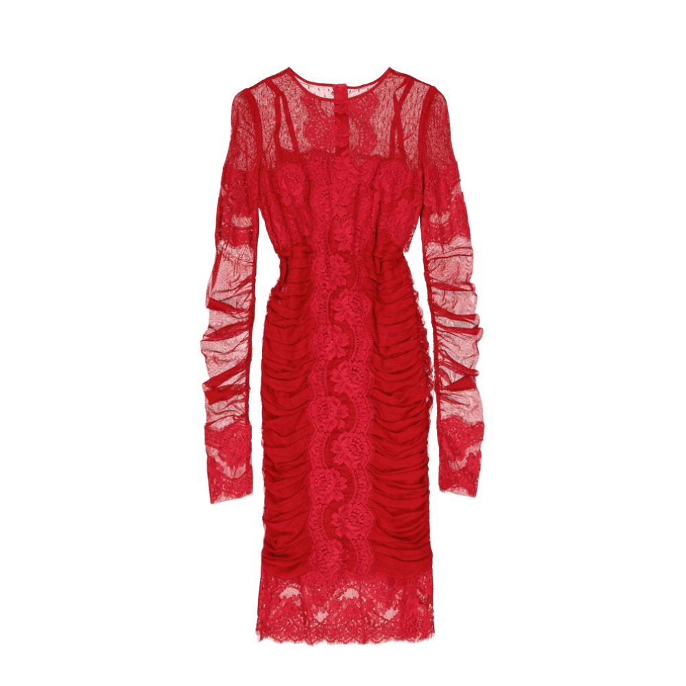 Dolce & Gabbana Lace Rouches Dress