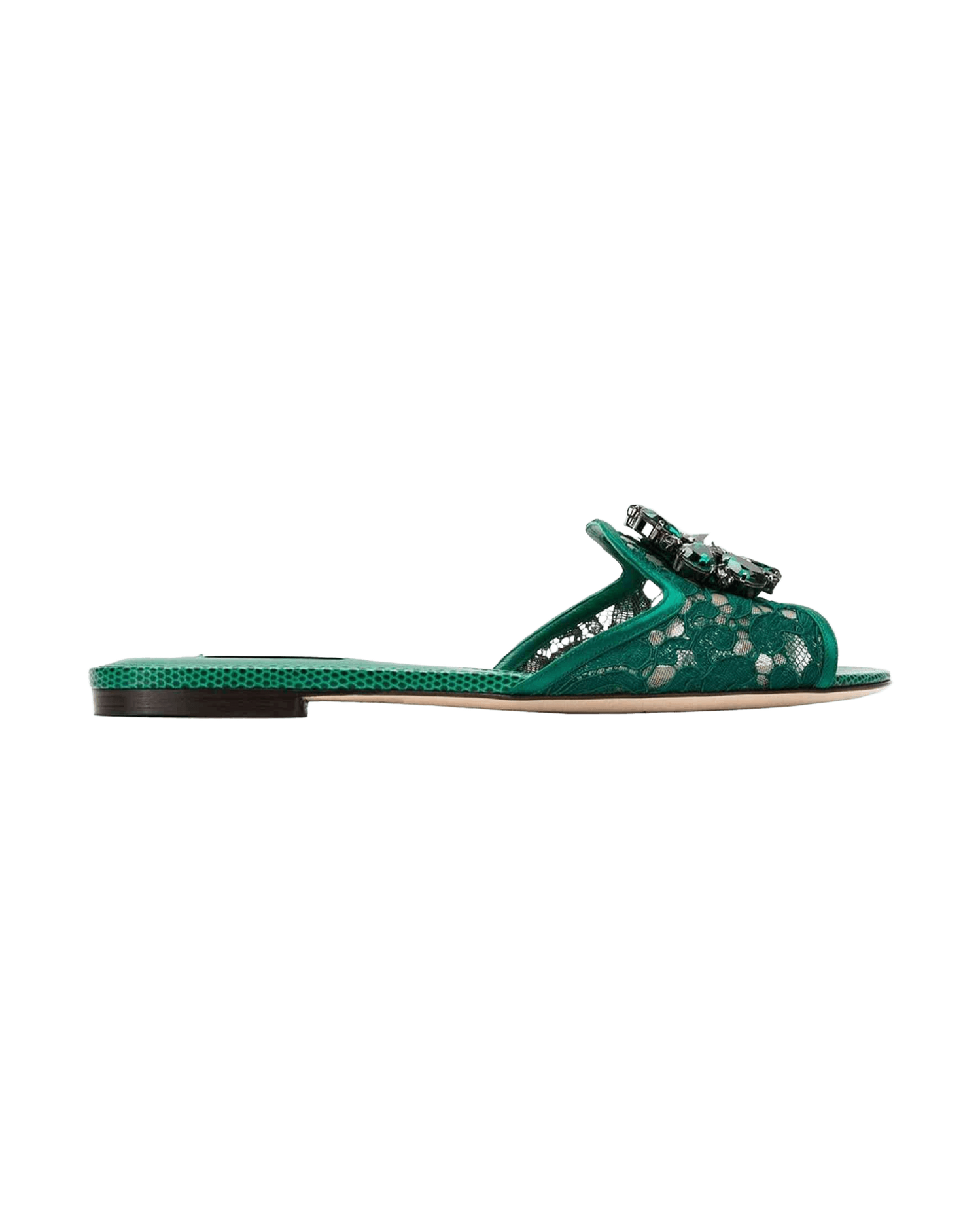 Dolce & Gabbana Lace Slippers In With Crystals Glam Steals