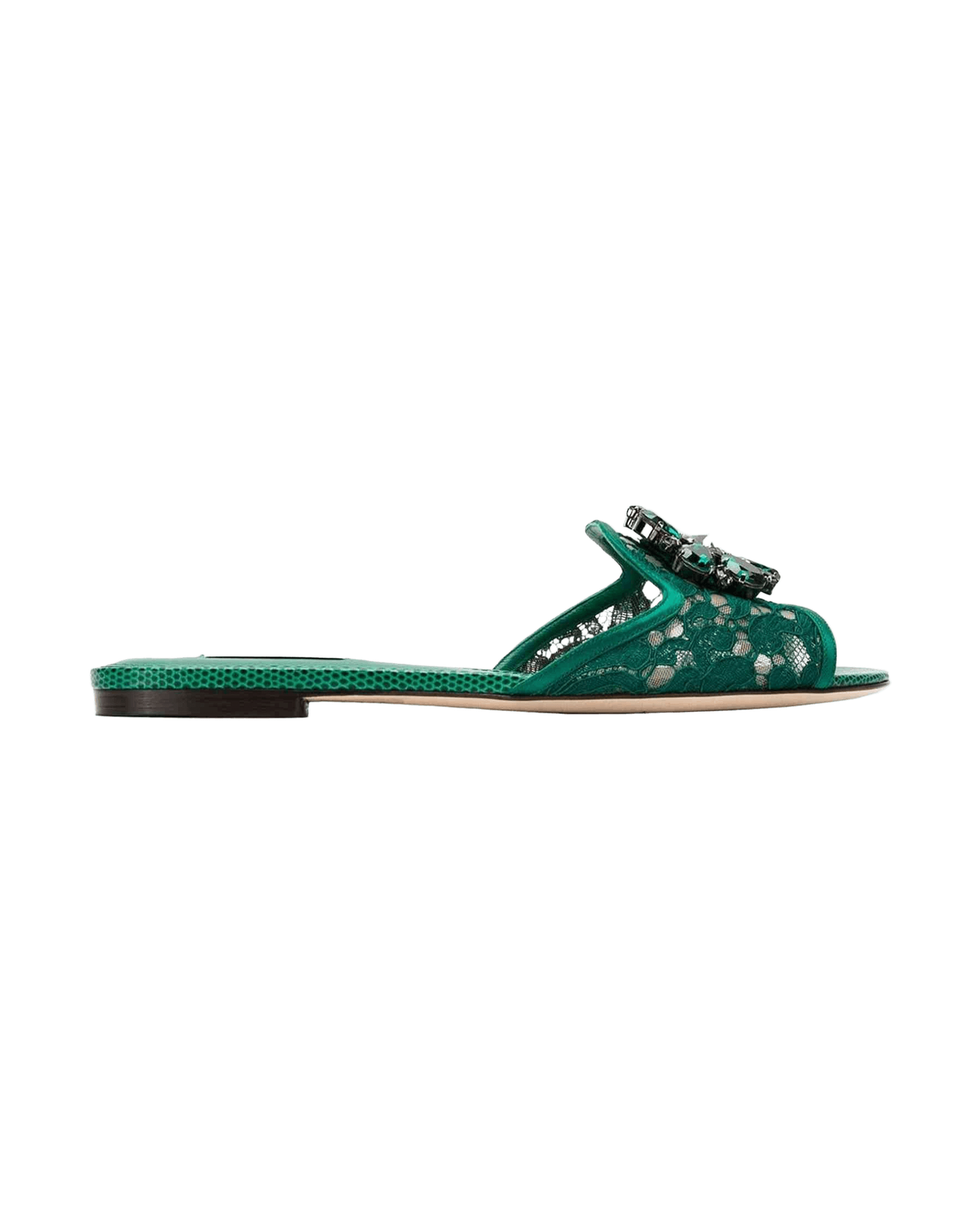 Dolce & Gabbana Lace Slippers in with Crystals Glam Steals