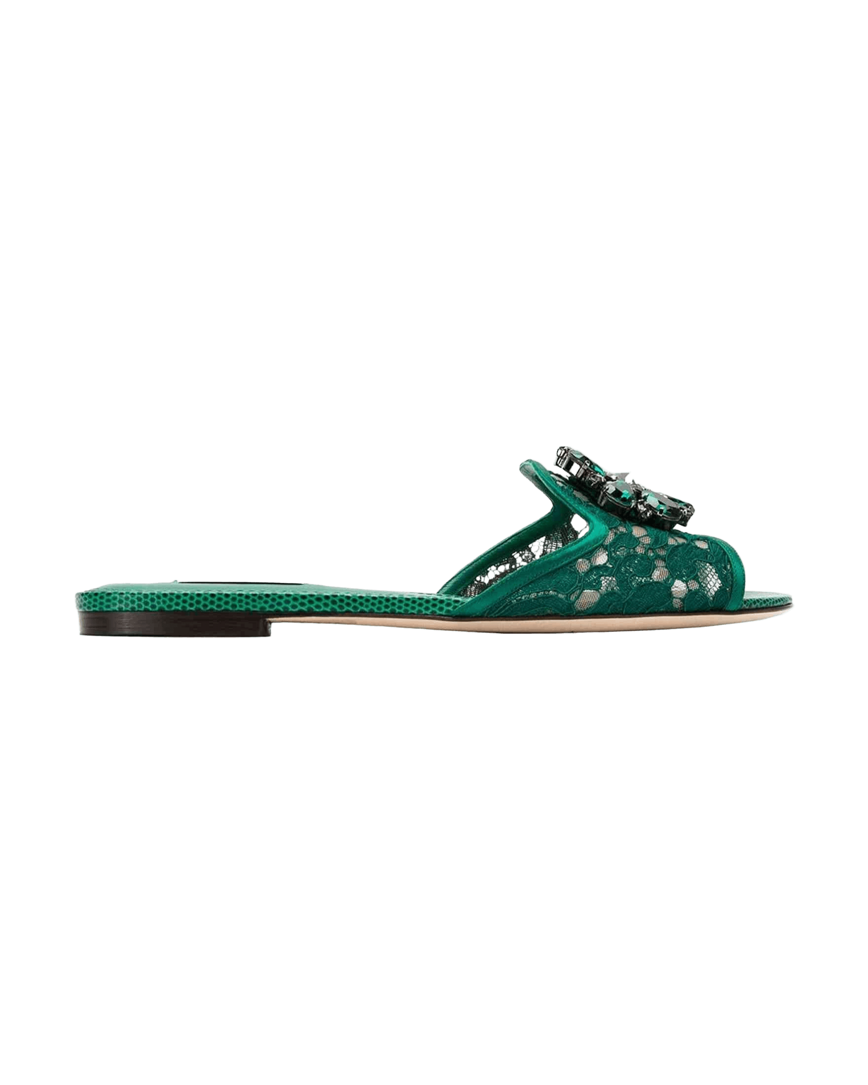 Dolce & Gabbana Lace Slippers in with Crystals Glam Steals