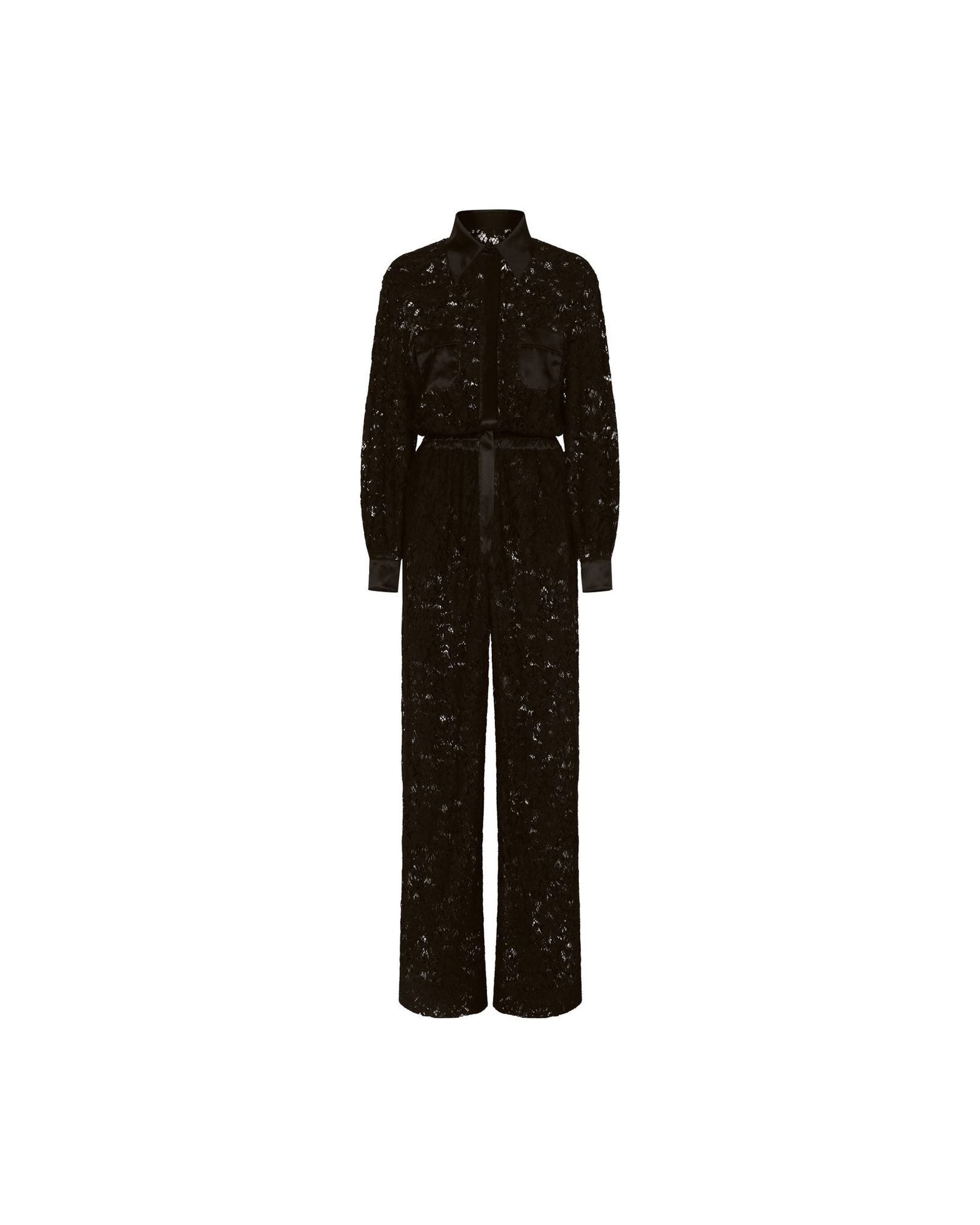 Dolce & Gabbana Lace Trim Long Sleeve Jumpsuit Glam Steals