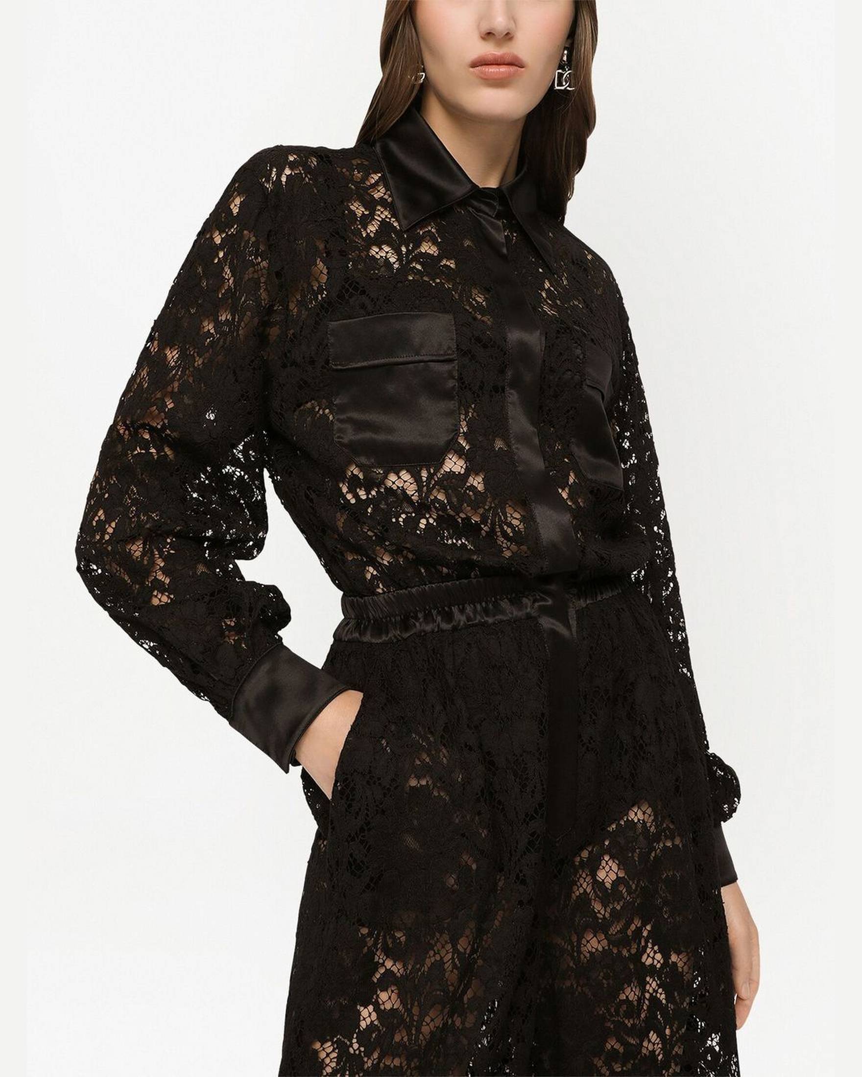Dolce & Gabbana Lace Trim Long Sleeve Jumpsuit Glam Steals