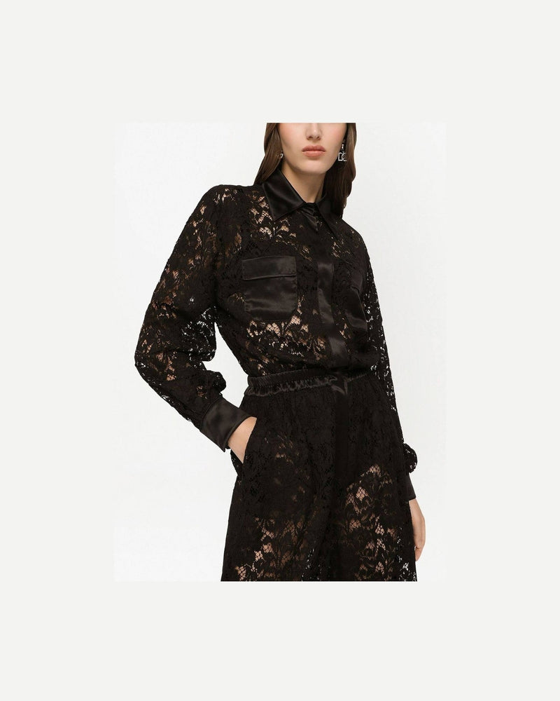 Dolce & Gabbana Lace Trim Long Sleeve Jumpsuit Glam Steals