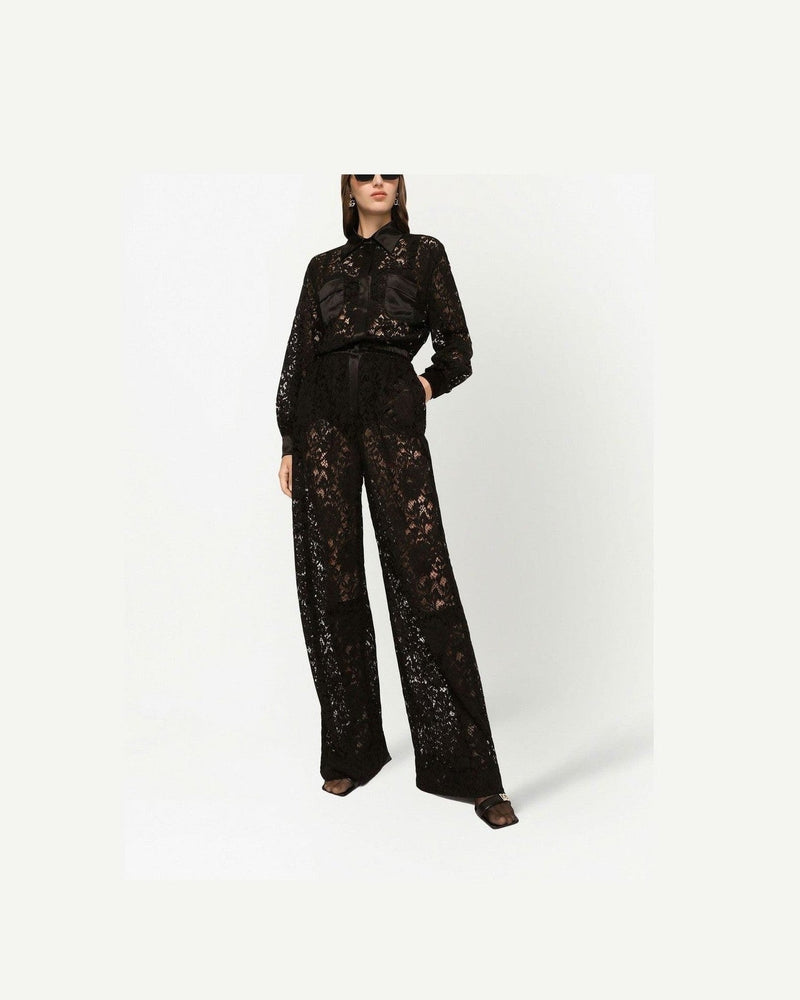 Dolce & Gabbana Lace Trim Long Sleeve Jumpsuit Glam Steals
