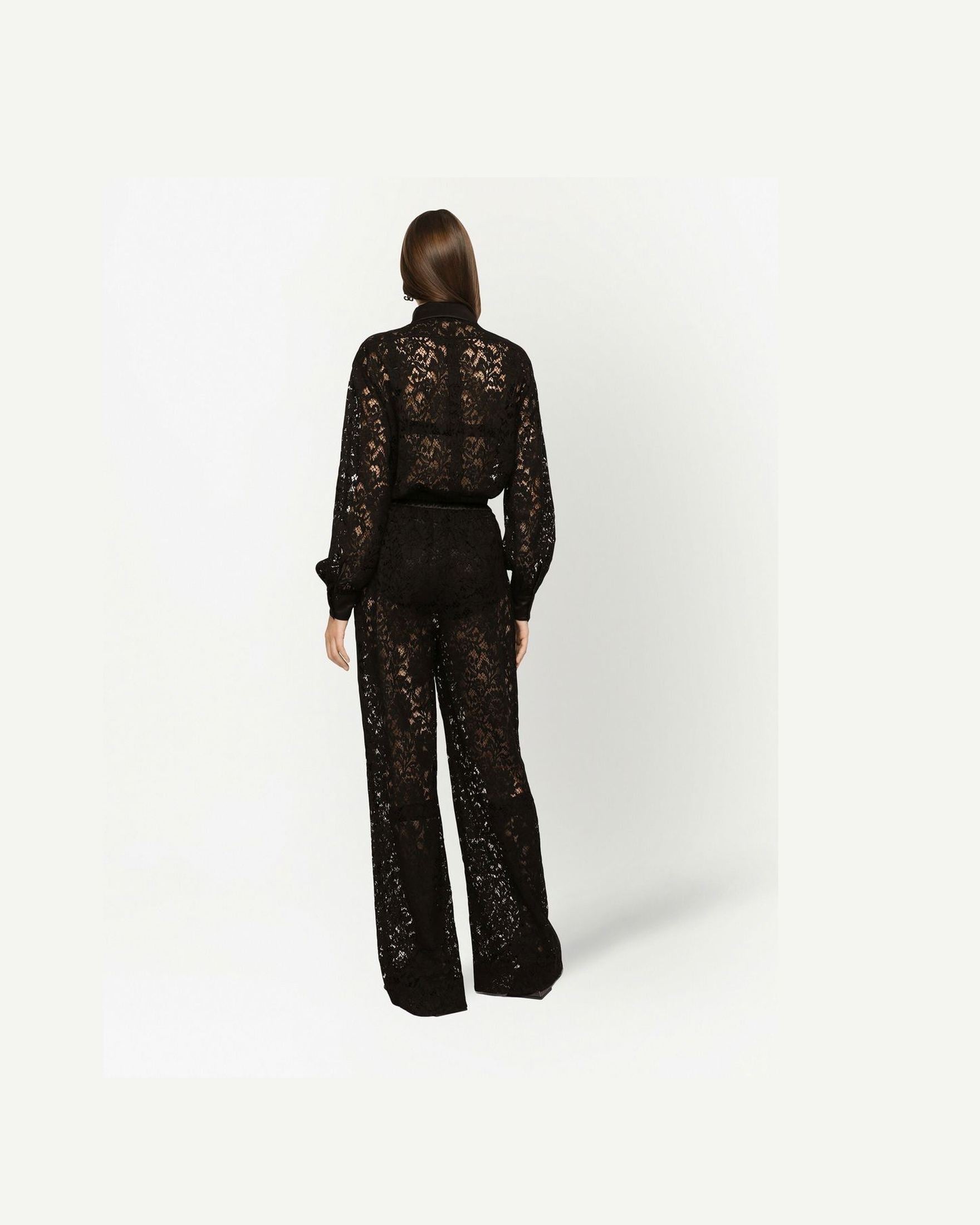 Dolce & Gabbana Lace Trim Long Sleeve Jumpsuit Glam Steals