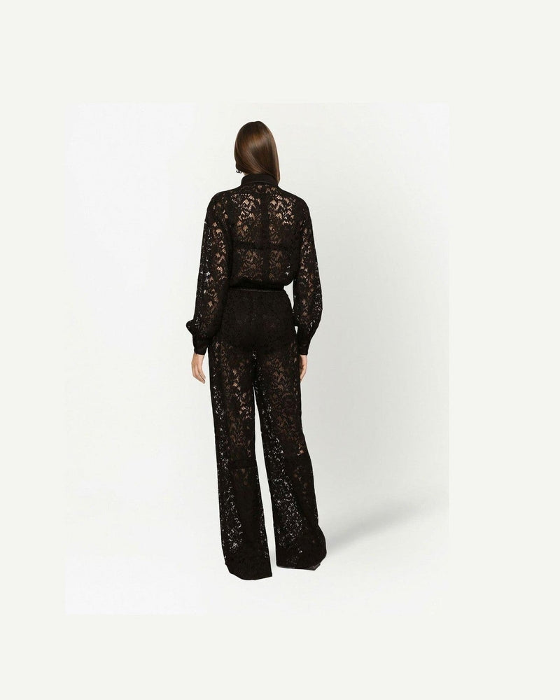Dolce & Gabbana Lace Trim Long Sleeve Jumpsuit Glam Steals