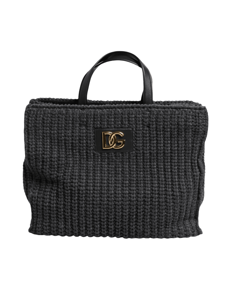Dolce & Black Gabbana Large Knitted Crochet Shoulder Shopper Dg Logo Bag Glam Steals