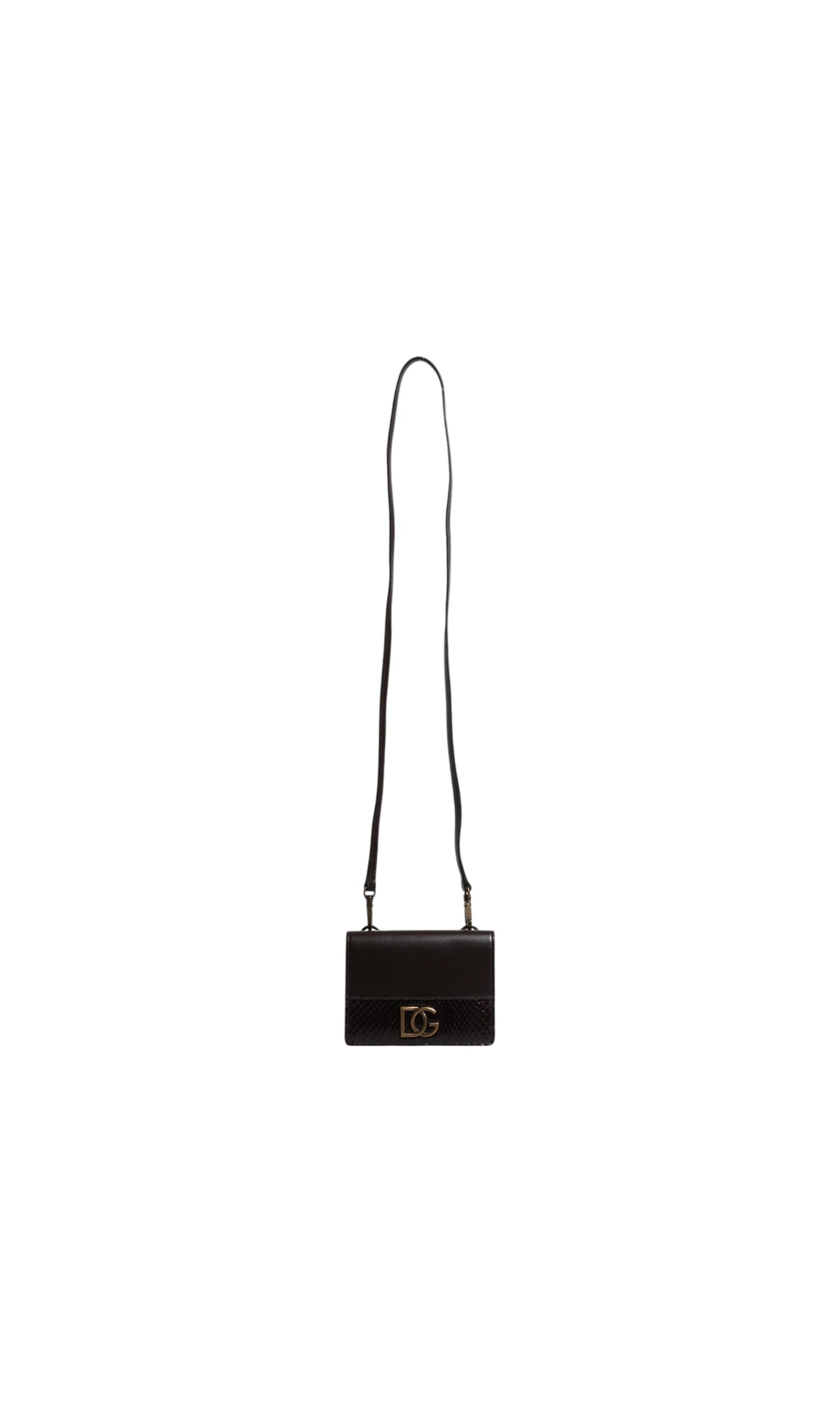 Dolce & Gabbana Leather Bifold Dg Logo Cardholder Sling Strap Brown Wallet Glam Steals