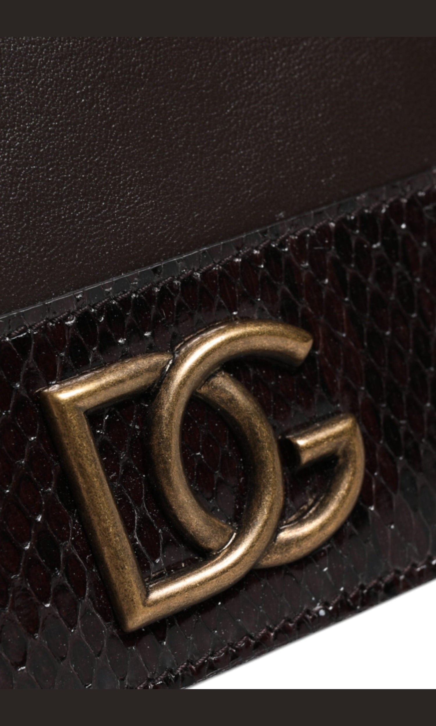 Dolce & Gabbana Leather Bifold Dg Logo Cardholder Sling Strap Brown Wallet Glam Steals