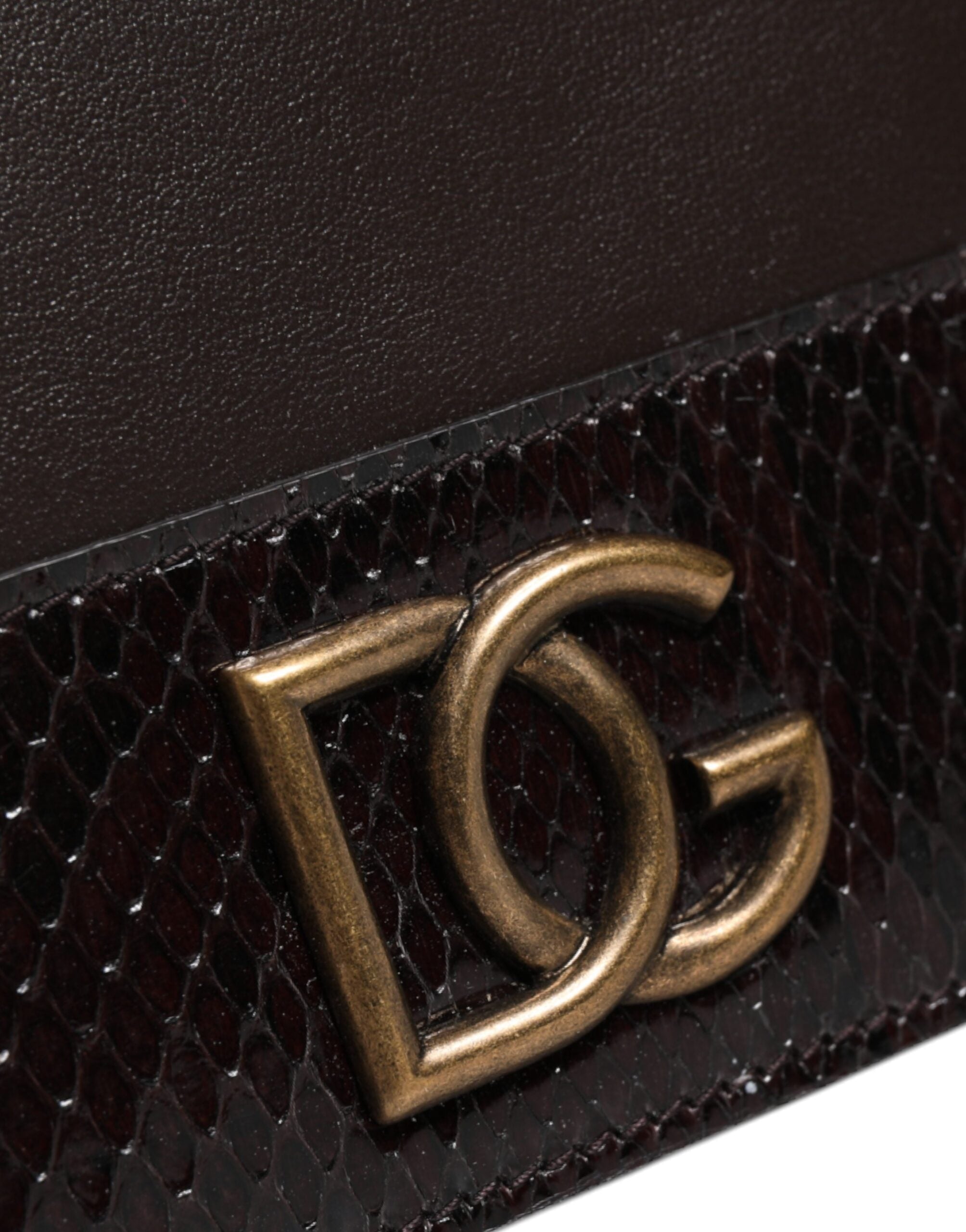 Dolce & Gabbana Leather Bifold Dg Logo Cardholder Sling Strap Brown Wallet Glam Steals