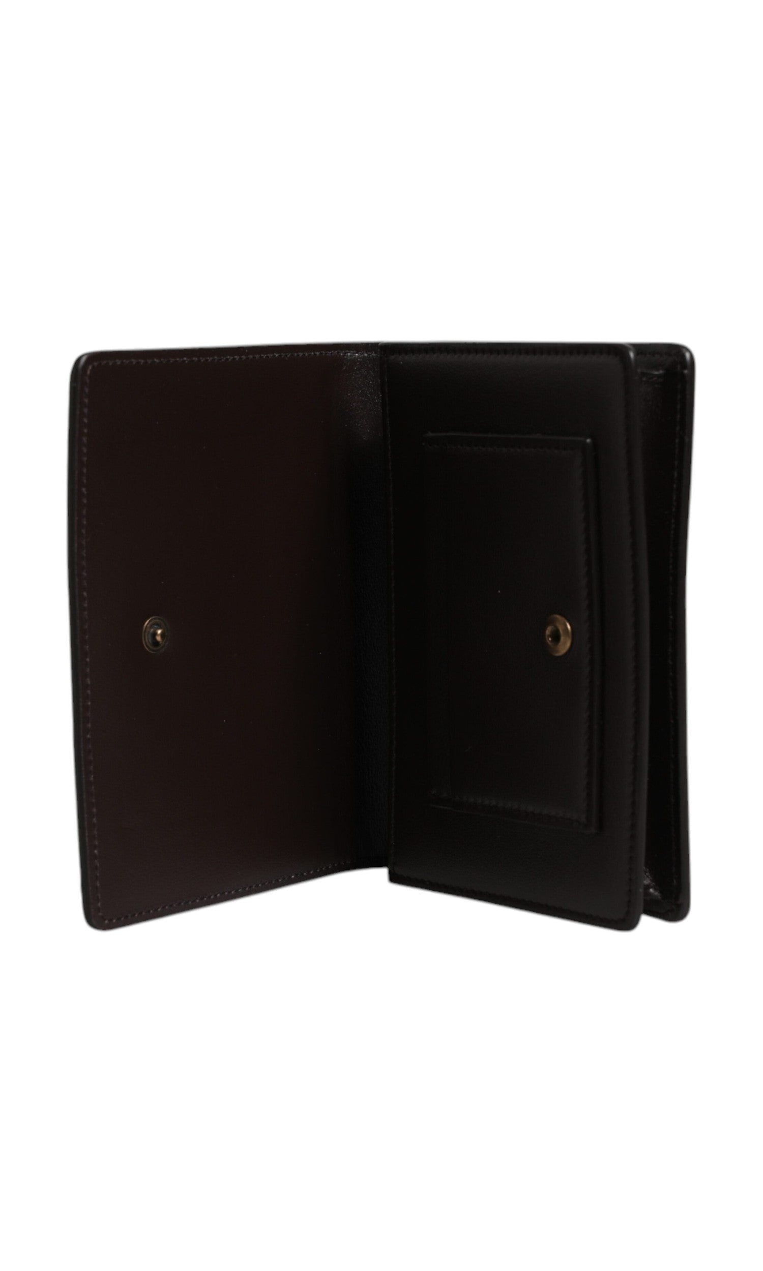 Dolce & Gabbana Leather Bifold Dg Logo Cardholder Sling Strap Brown Wallet Glam Steals