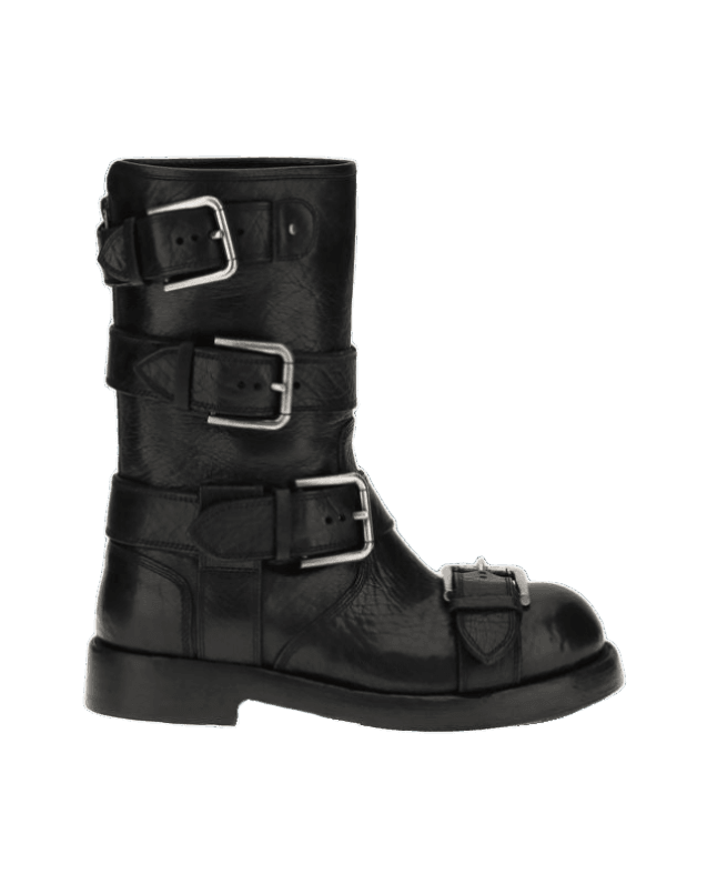 Dolce & Gabbana Leather Buckled Boots Glam Steals