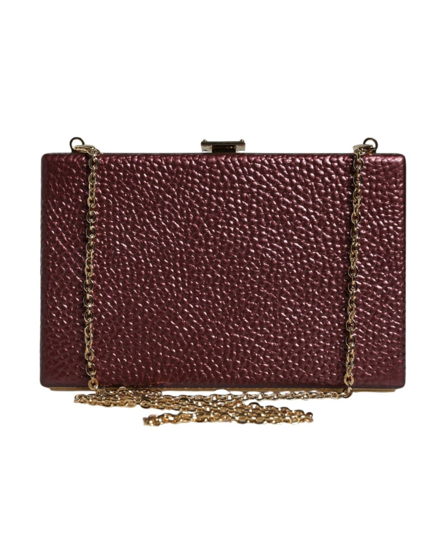 Dolce & Gabbana Leather Clutch Evening Crossbody Maroon Bag Clutch Bags