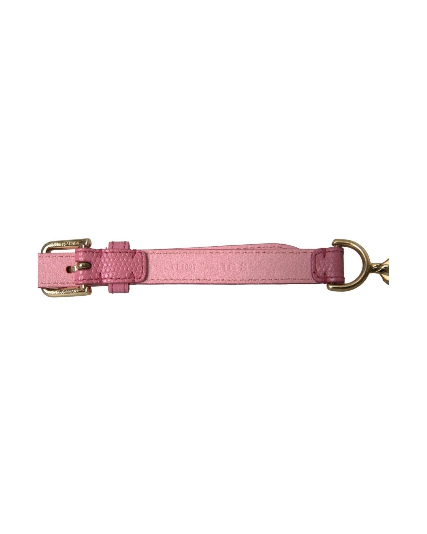 Dolce & Gabbana Leather Crystal Chain Embellished Pink Belt Glam Steals