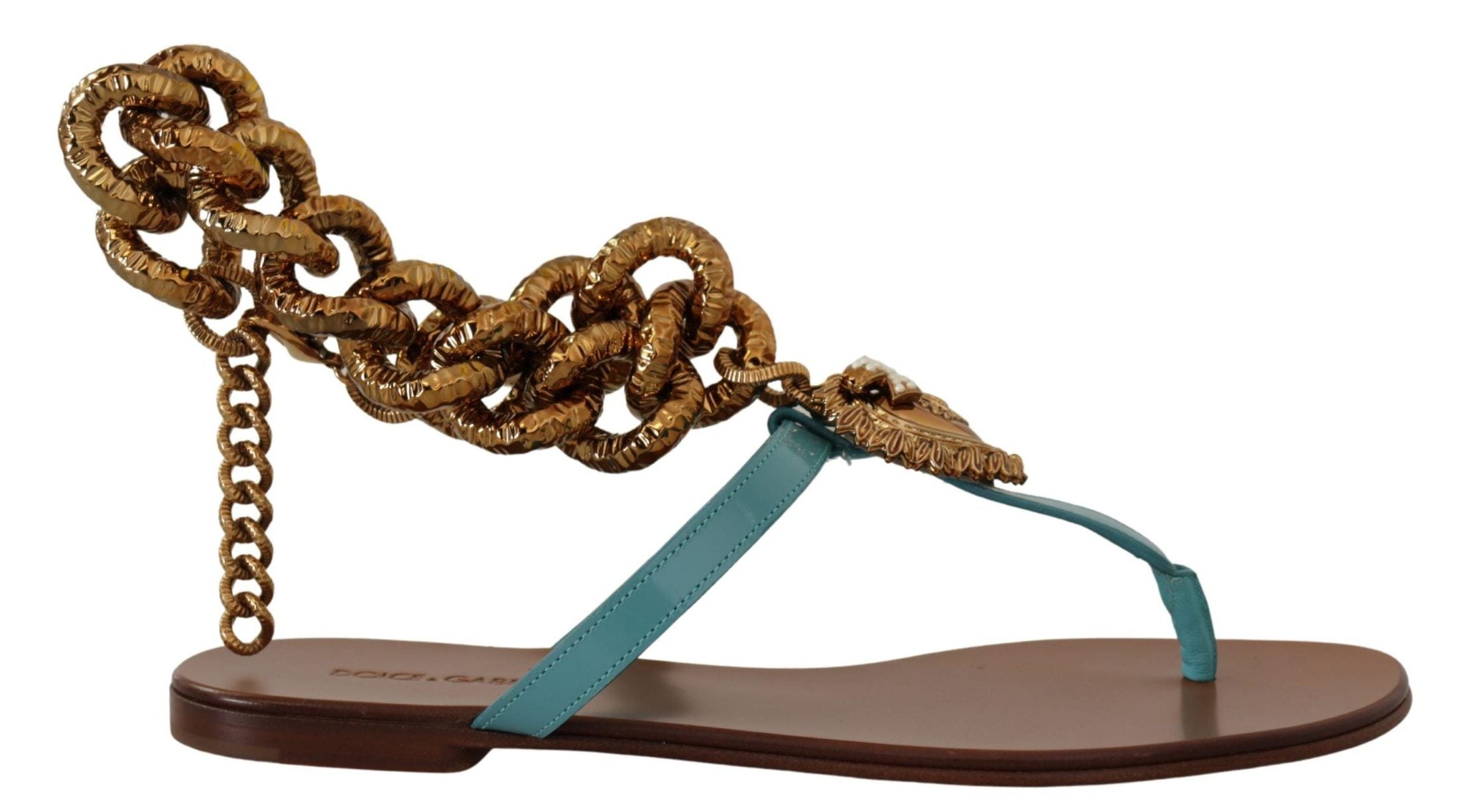 Dolce & Gabbana Leather Devotion Flats Sandals Sandals
