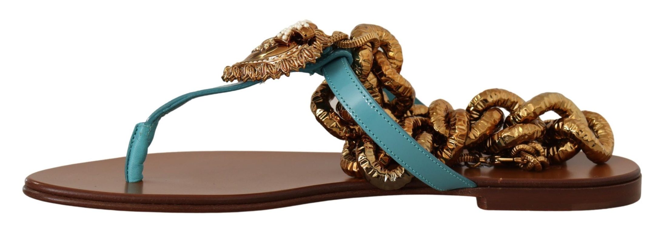 Dolce & Gabbana Leather Devotion Flats Sandals Sandals