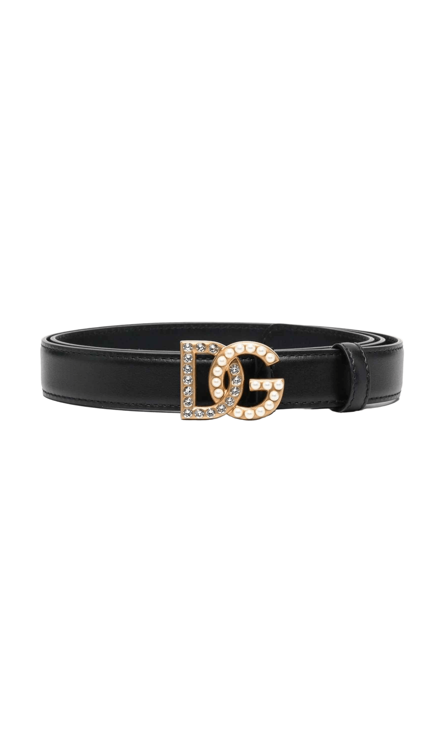 Dolce & Gabbana Leather Dg Logo Embellished Belt Glam Steals