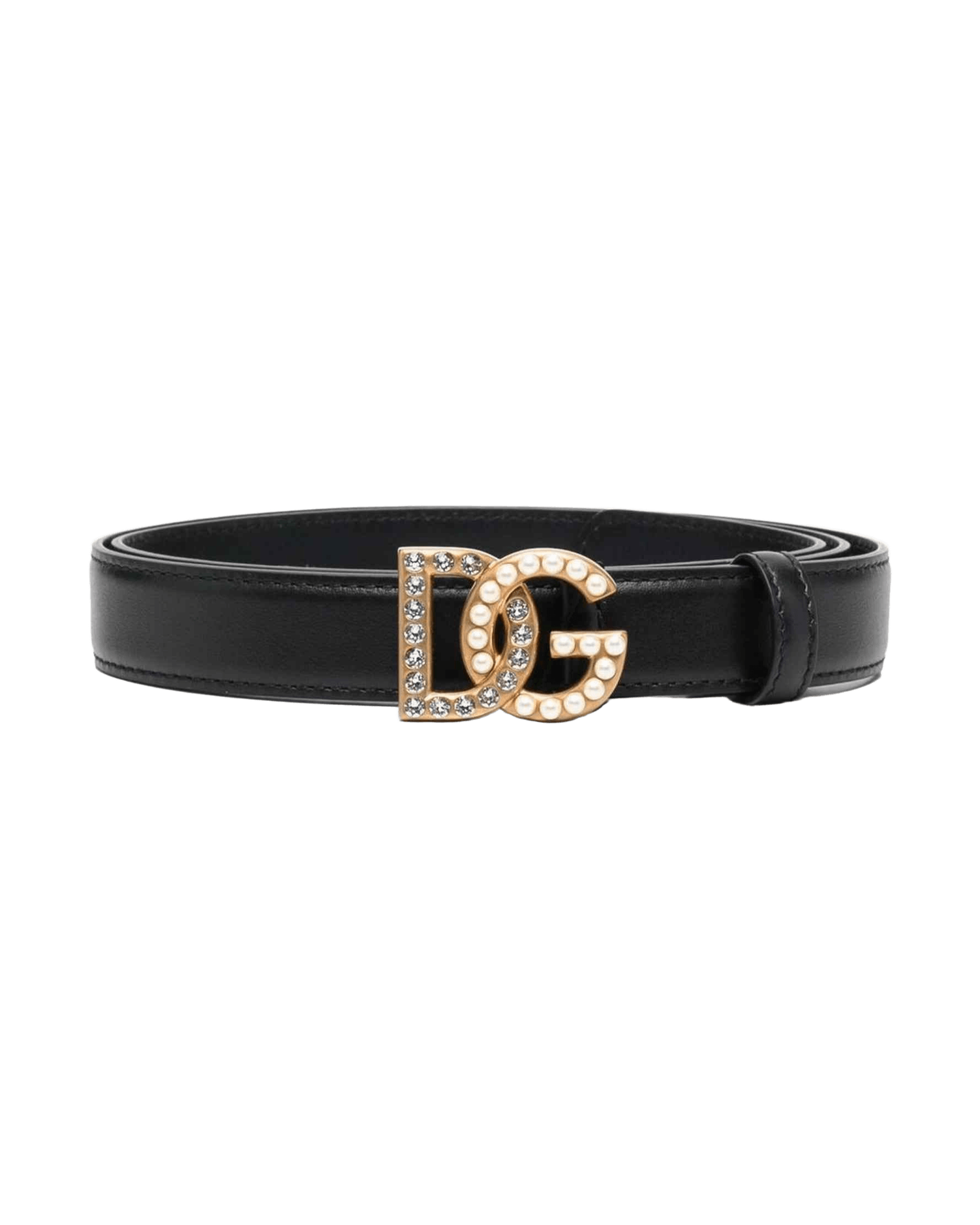 Dolce & Gabbana Leather Dg Logo Embellished Belt Glam Steals