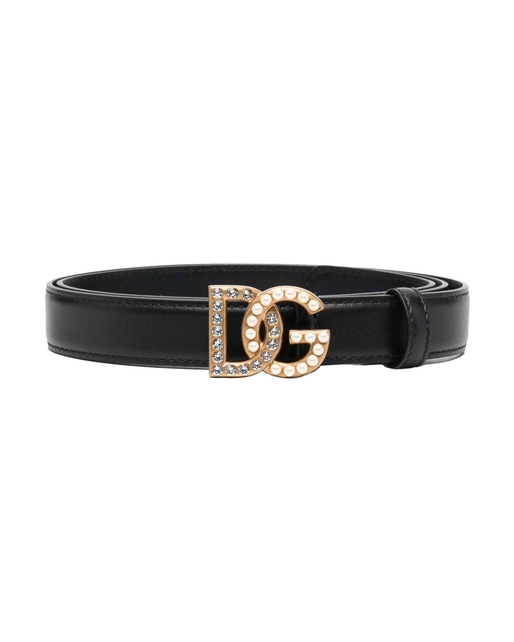 Dolce & Gabbana Leather Dg Logo Embellished Belt Glam Steals
