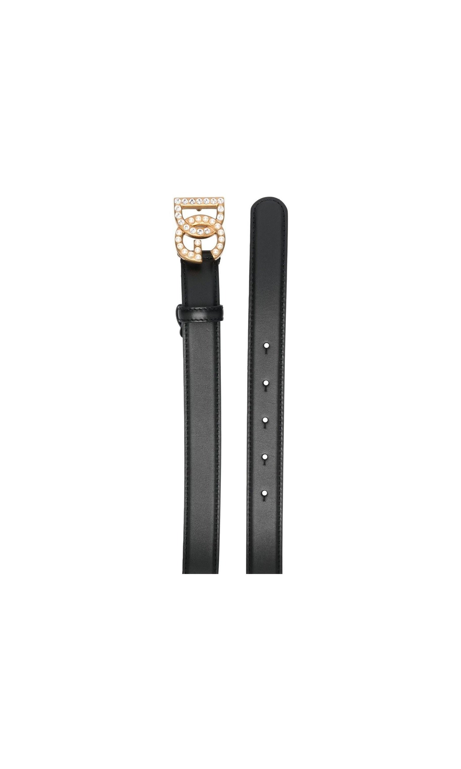 Dolce & Gabbana Leather Dg Logo Embellished Belt Glam Steals