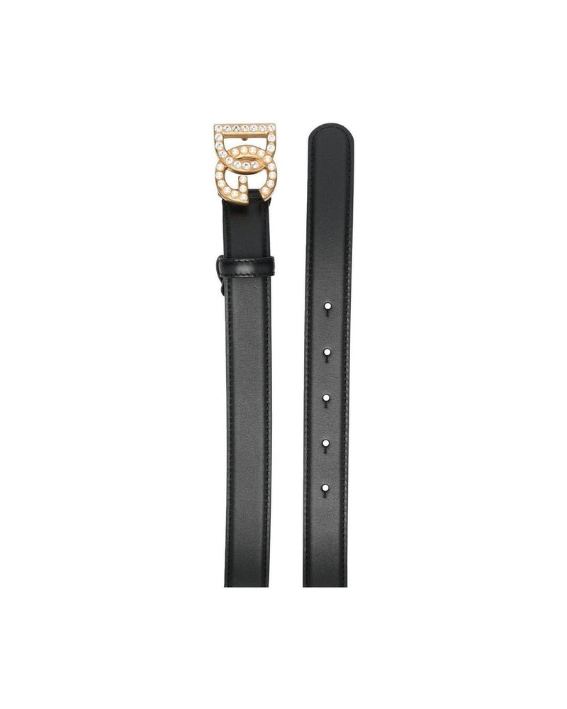 Dolce & Gabbana Leather Dg Logo Embellished Belt Glam Steals