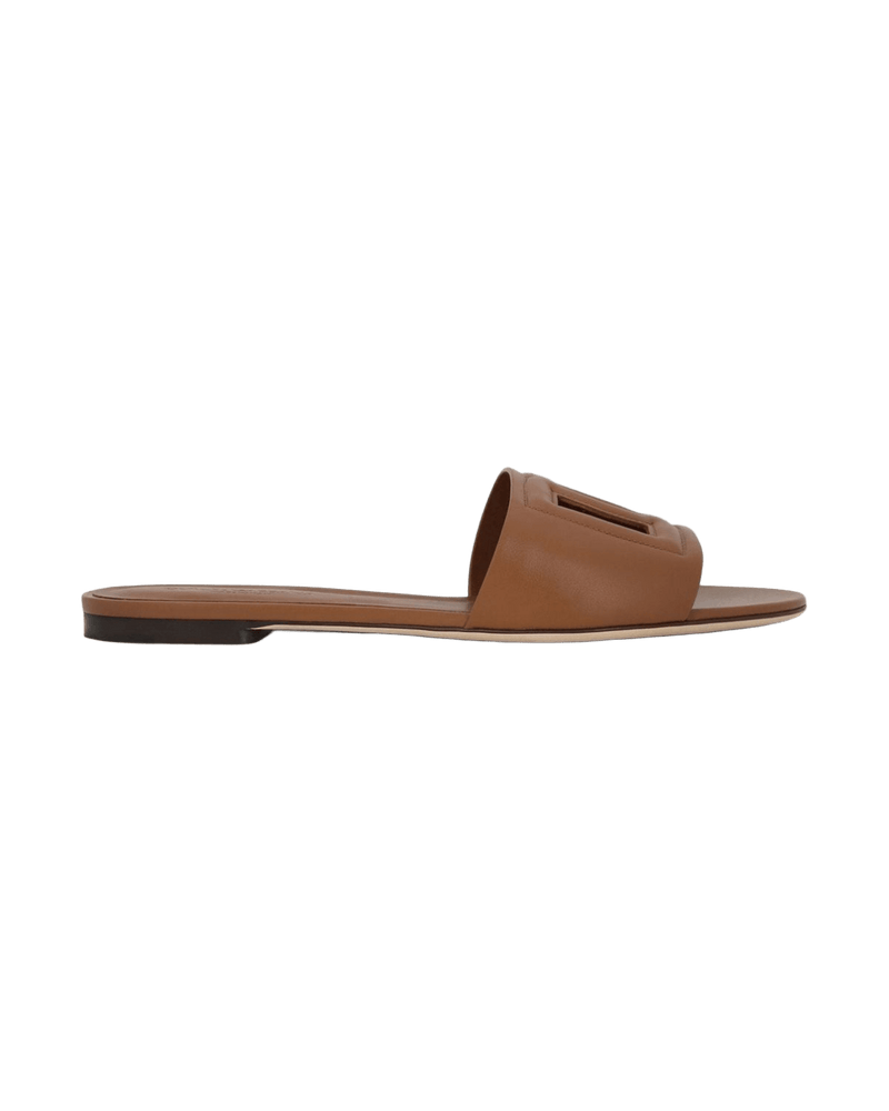 Dolce & Gabbana Leather Dg Logo Sandals Glam Steals