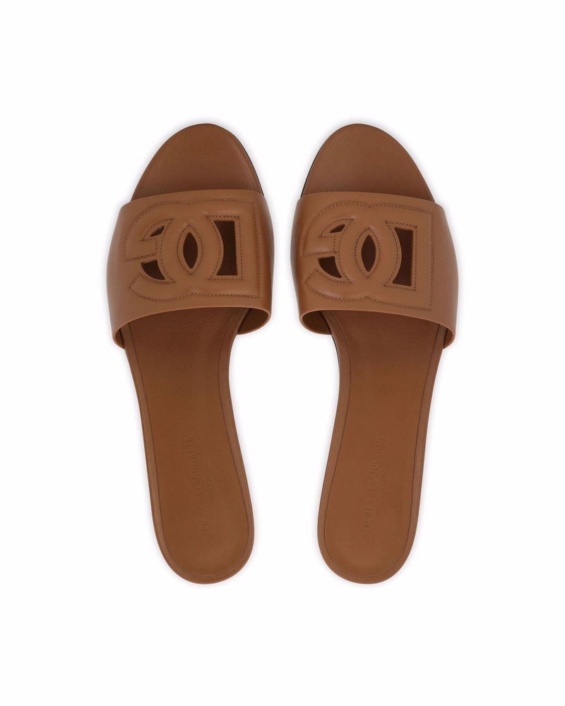 Dolce & Gabbana Leather Dg Logo Sandals Glam Steals