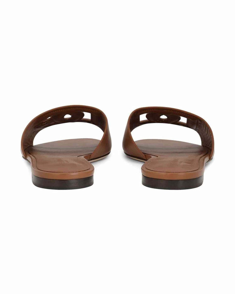 Dolce & Gabbana Leather Dg Logo Sandals Glam Steals