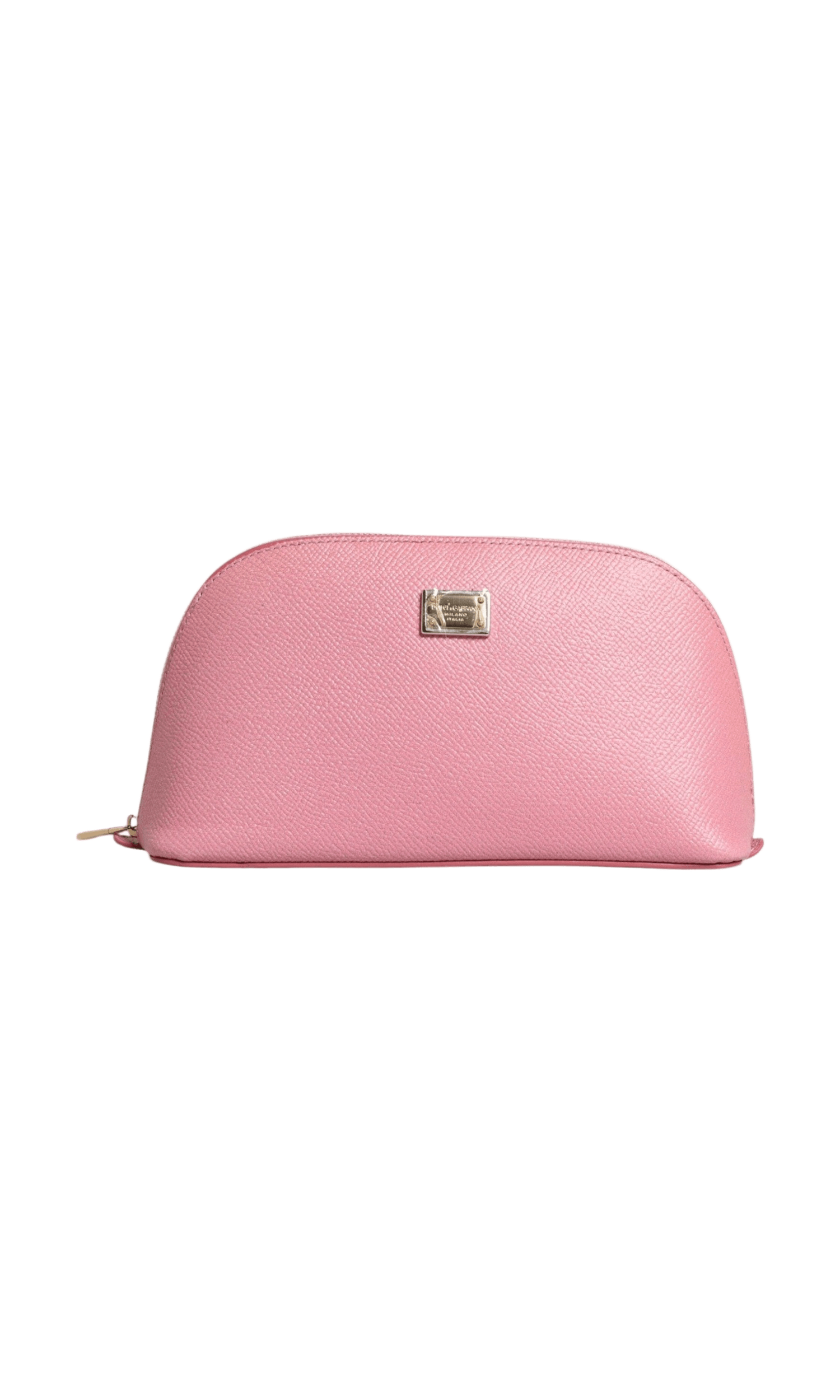 Dolce & Gabbana Leather Dg Logo Zip Around Hand Purse Pouch Pink Wallet Glam Steals
