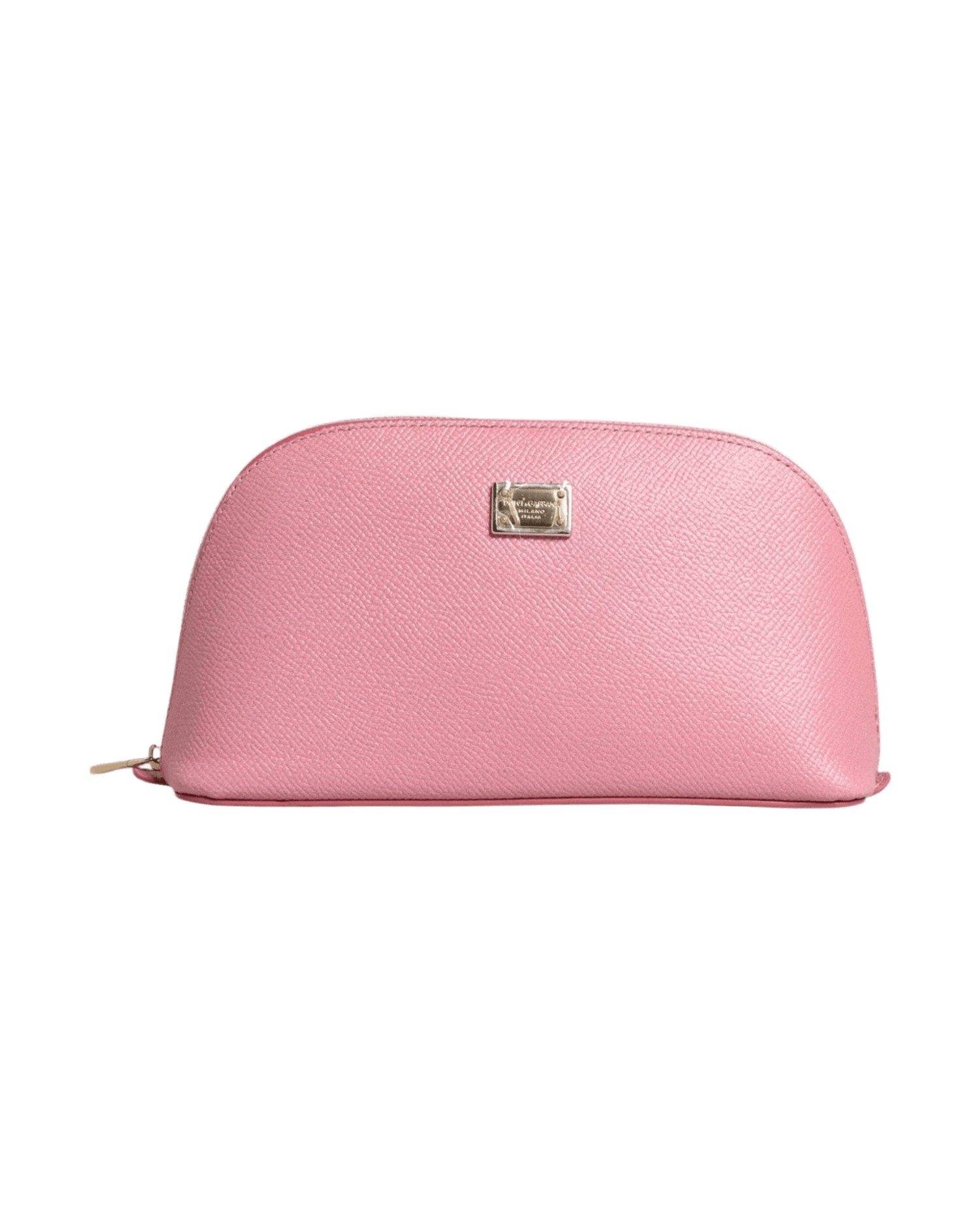 Dolce & Gabbana Leather Dg Logo Zip Around Hand Purse Pouch Pink Wallet Glam Steals