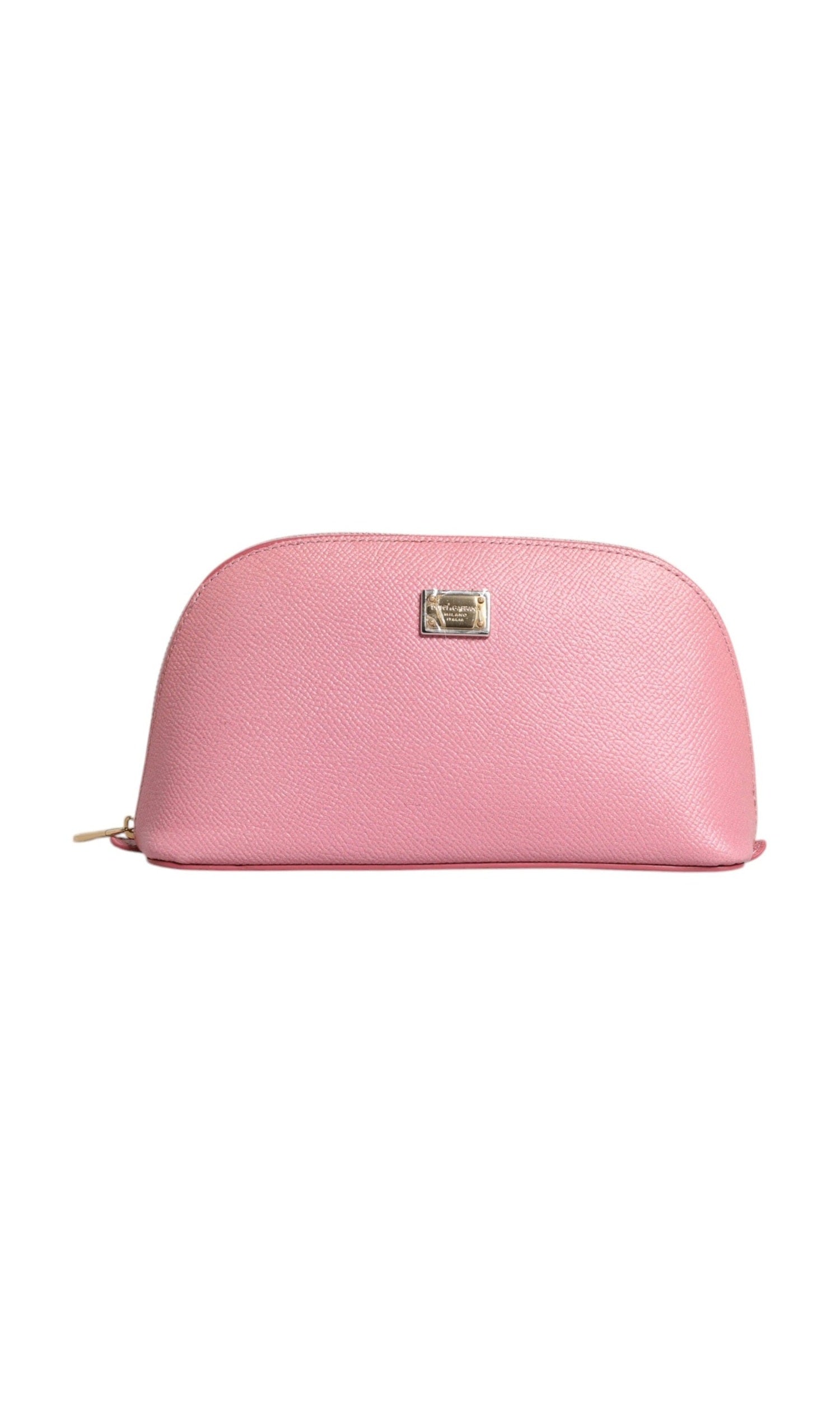 Dolce & Gabbana Leather Dg Logo Zip Around Hand Purse Pouch Pink Wallet Glam Steals