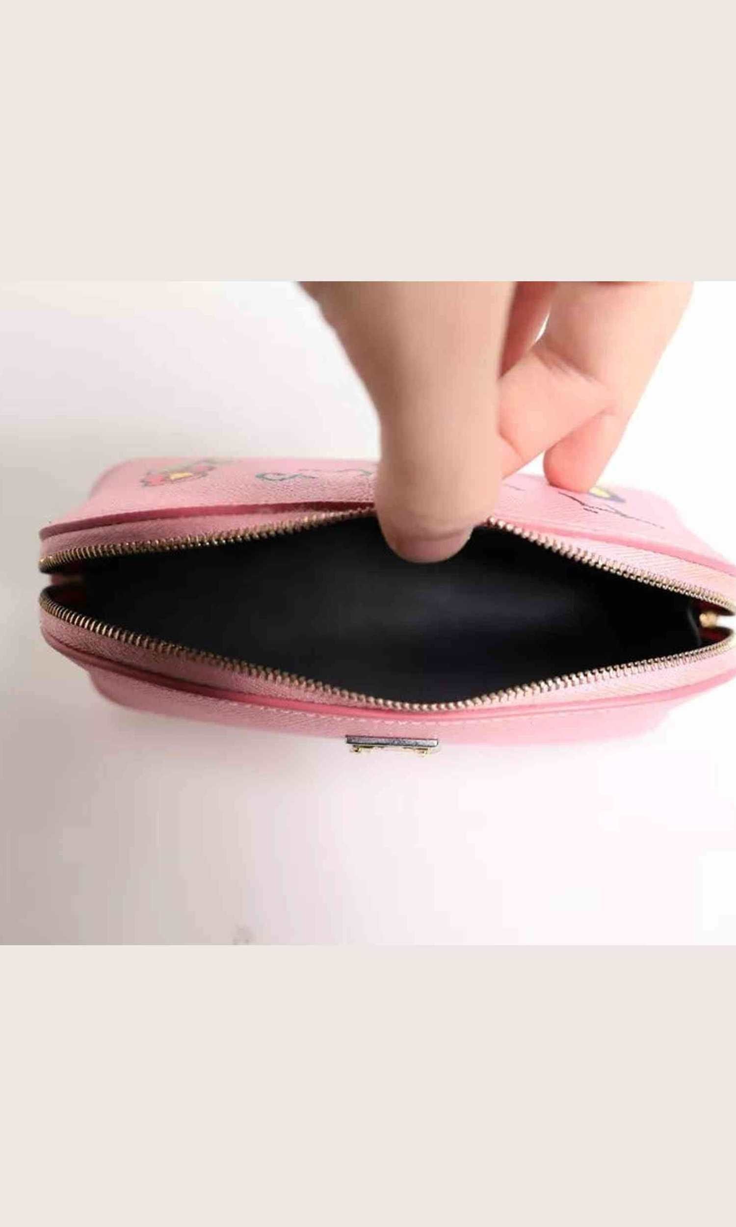 Dolce & Gabbana Leather Dg Logo Zip Around Hand Purse Pouch Pink Wallet Glam Steals