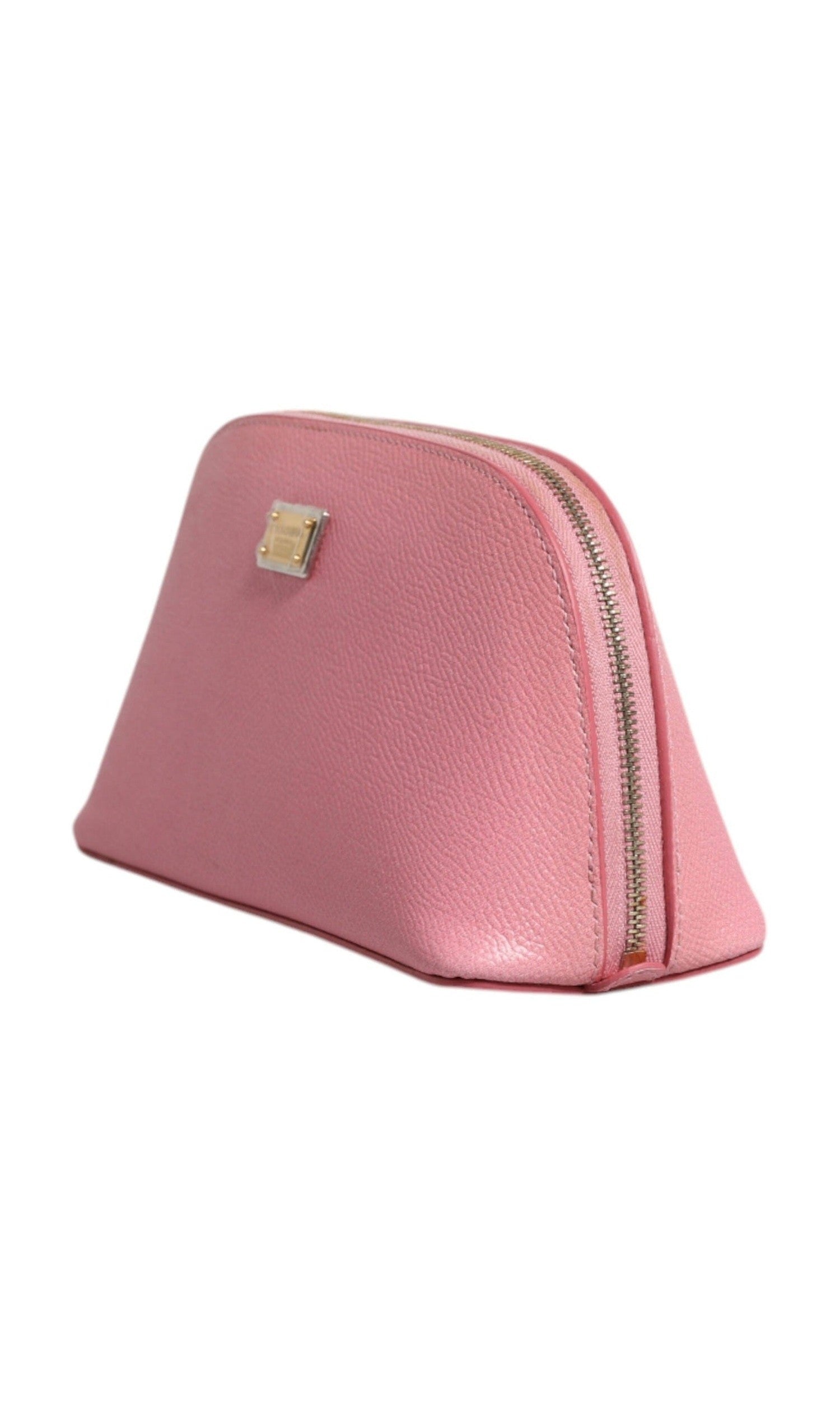 Dolce & Gabbana Leather Dg Logo Zip Around Hand Purse Pouch Pink Wallet Glam Steals