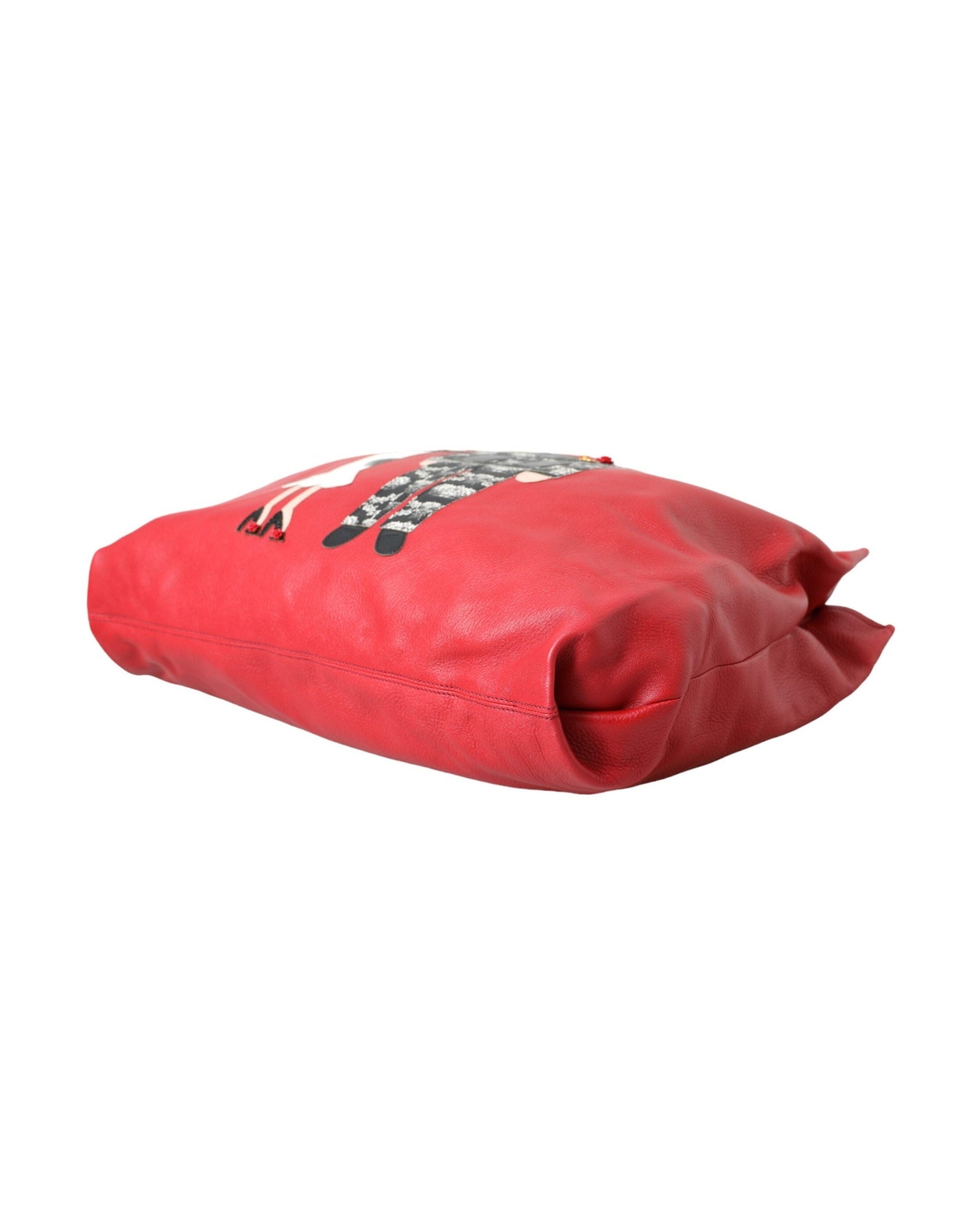 Dolce & Gabbana Leather #Dgfamily Patch Shopping Tote Red Bag Glam Steals