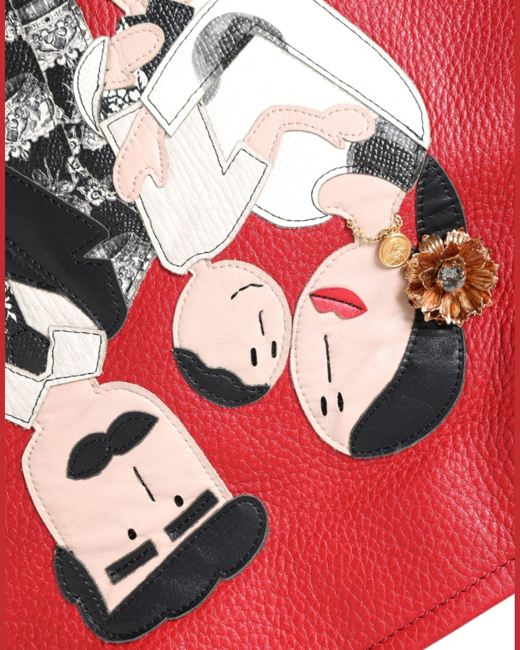 Dolce & Gabbana Leather #Dgfamily Patch Shopping Tote Red Bag Glam Steals