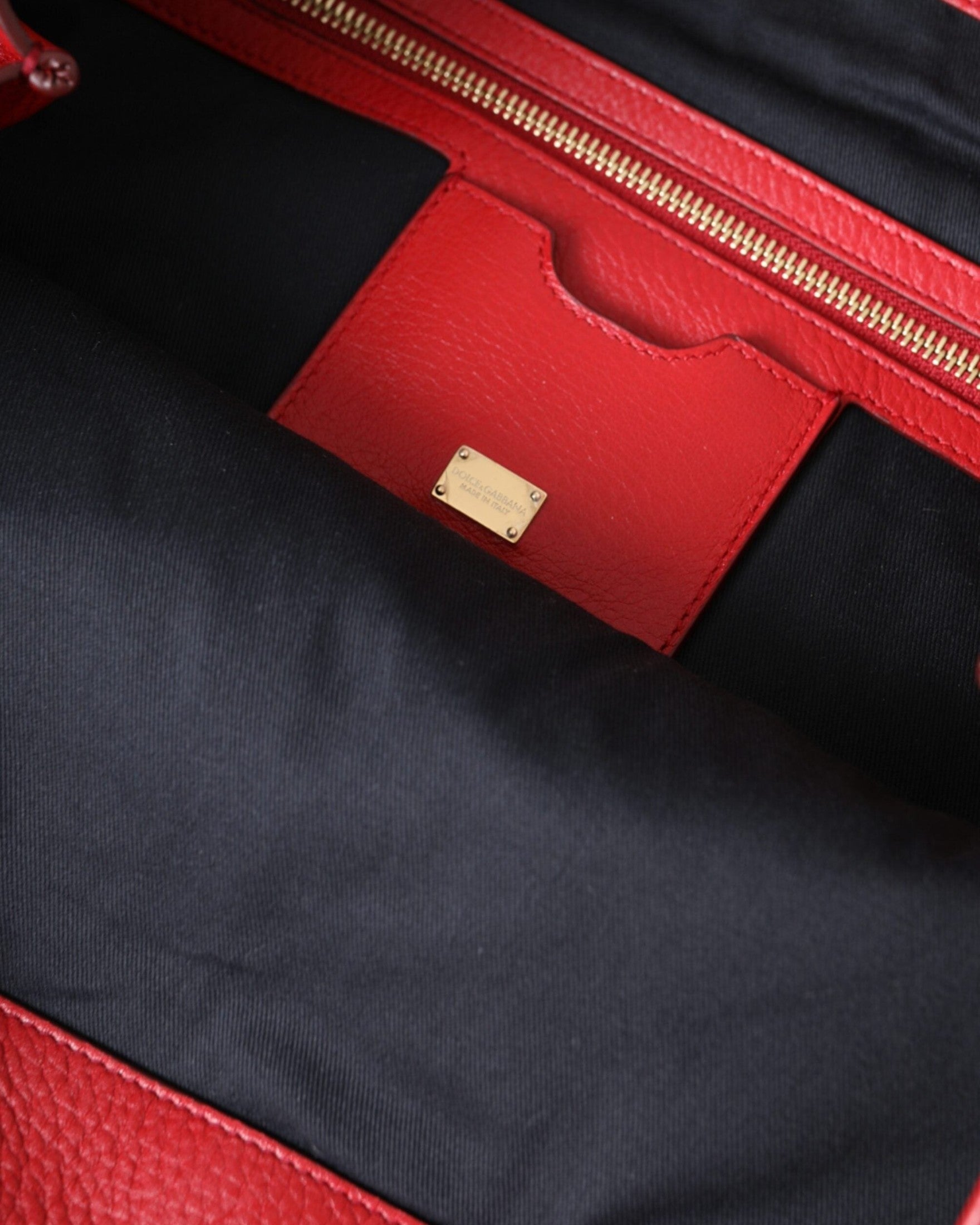 Dolce & Gabbana Leather #Dgfamily Patch Shopping Tote Red Bag Glam Steals