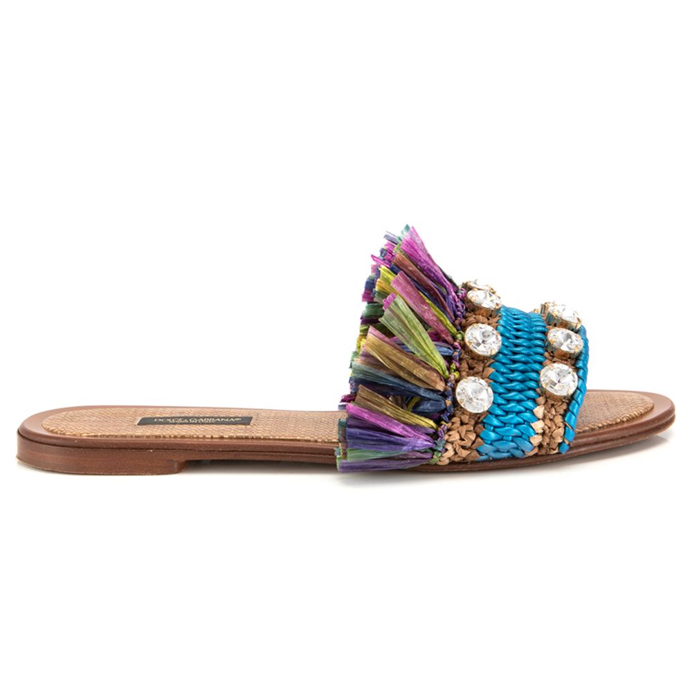 Dolce & Gabbana Leather Di Lambskin Multicolor Sandal Glam Steals