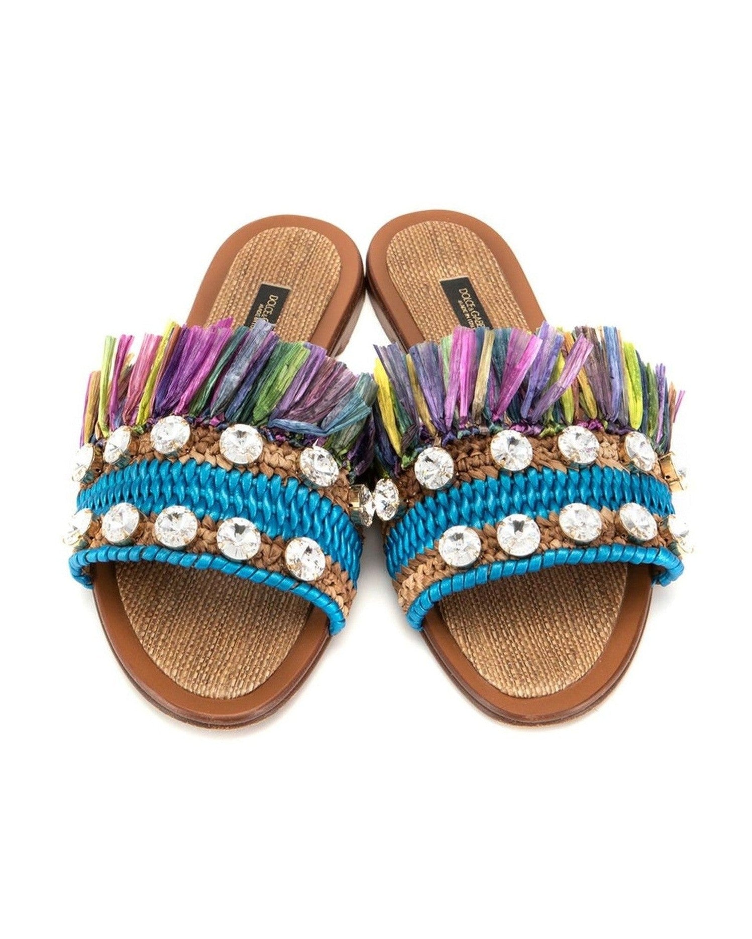 Dolce & Gabbana Leather Di Lambskin Multicolor Sandal Glam Steals