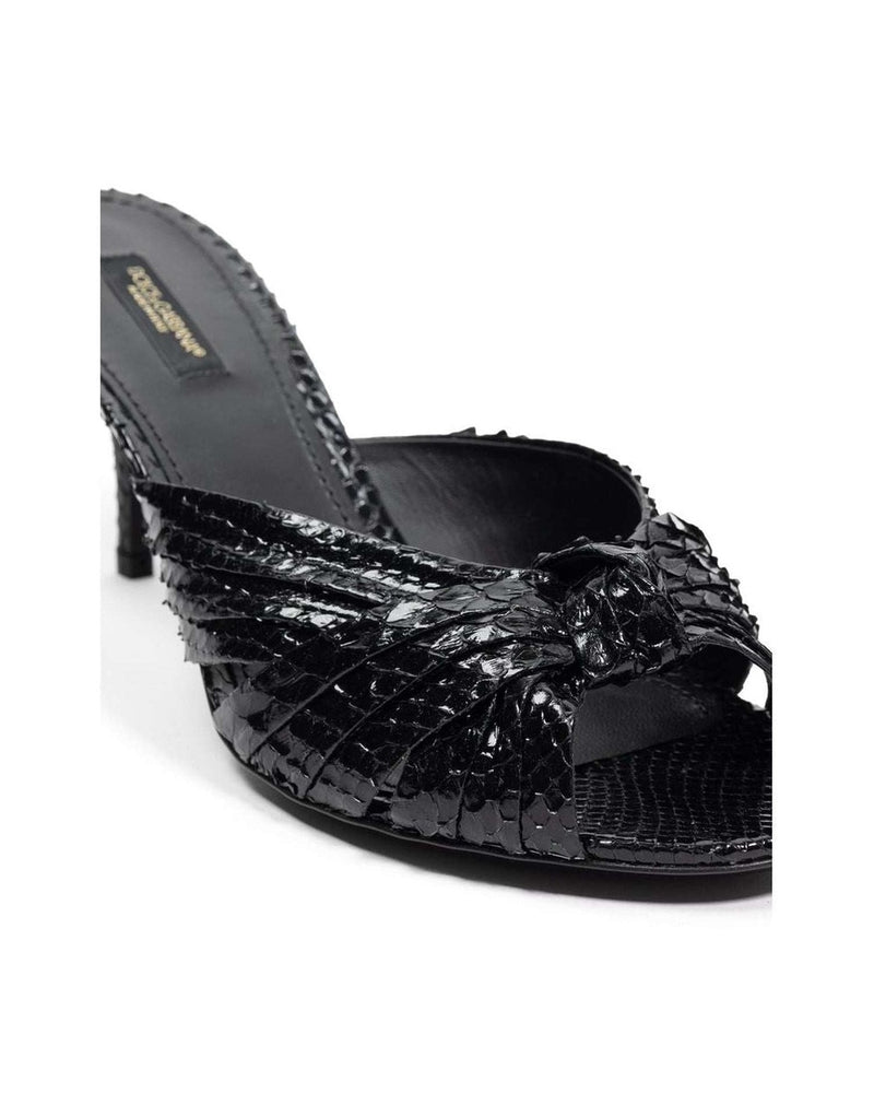 Dolce & Gabbana Leather Di Pitone Black Sandal Glam Steals