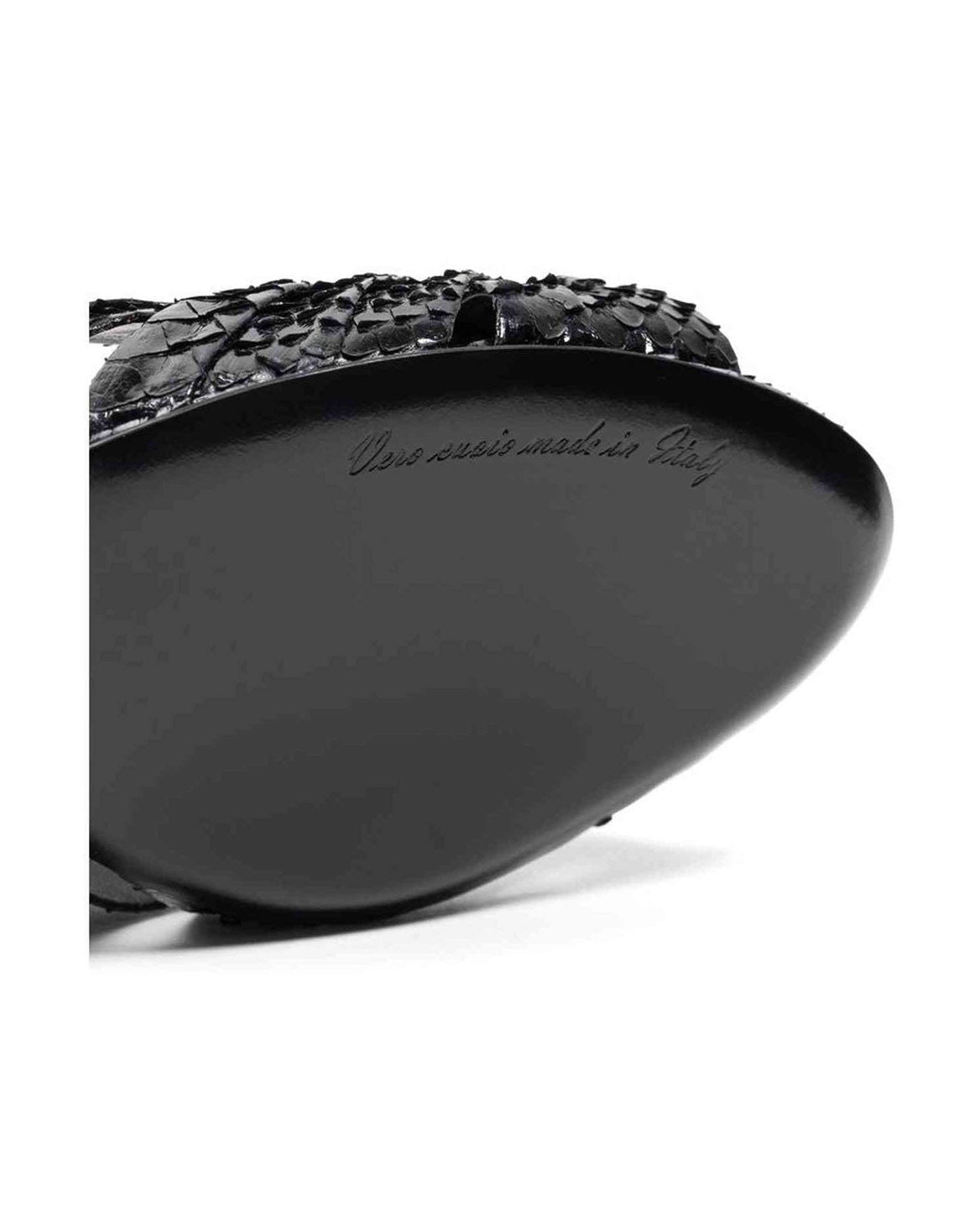 Dolce & Gabbana Leather Di Pitone Black Sandal Glam Steals