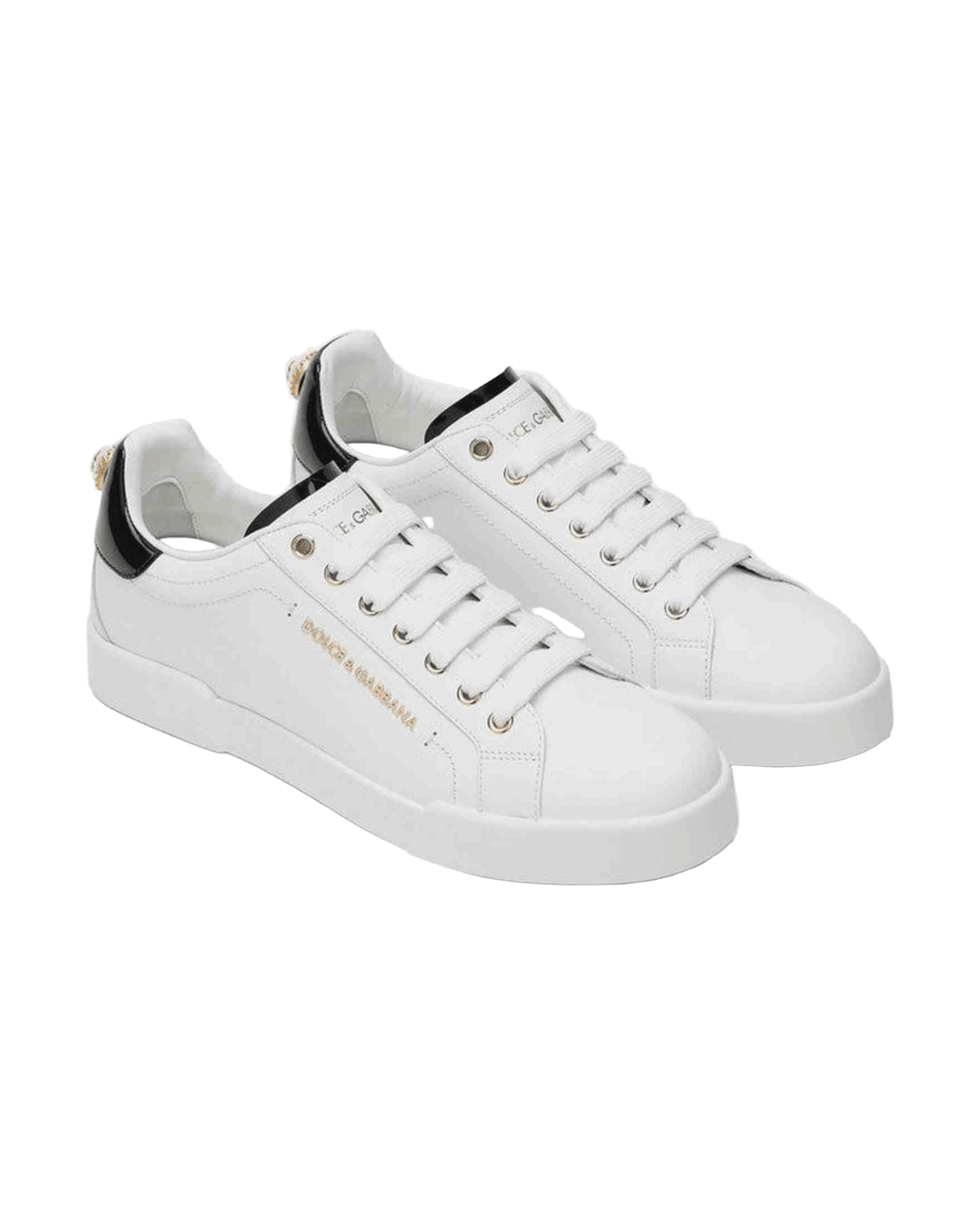 Dolce & Gabbana Leather White Portofino Sneakers Glam Steals