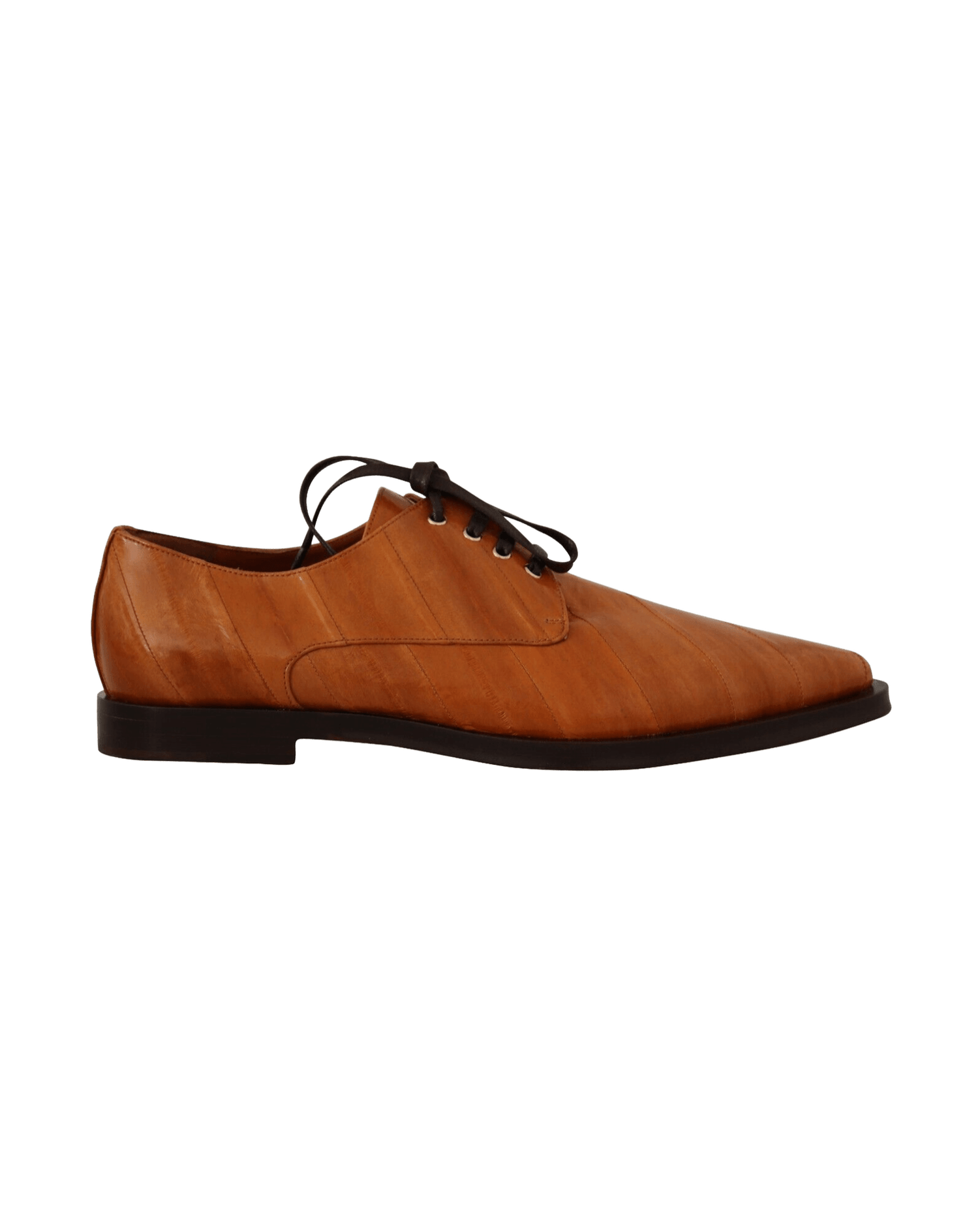 Dolce & Gabbana Leather Elegant Eel Lace Up Formal Flats Glam Steals