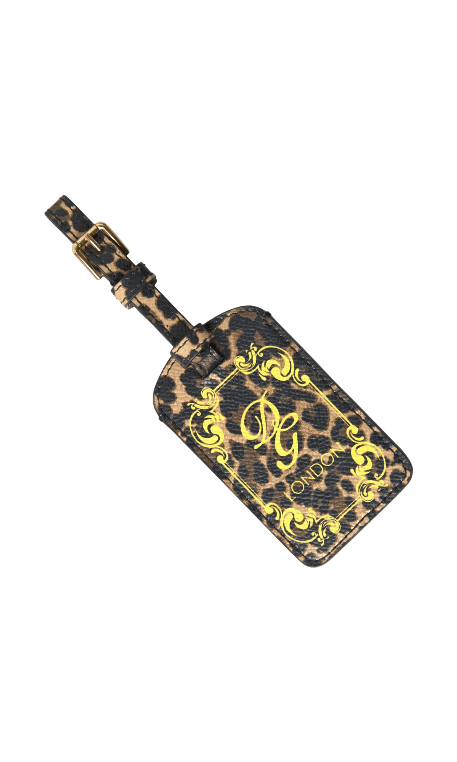 Dolce & Gabbana Leather Elegant Leopard Luggage Tag Glam Steals
