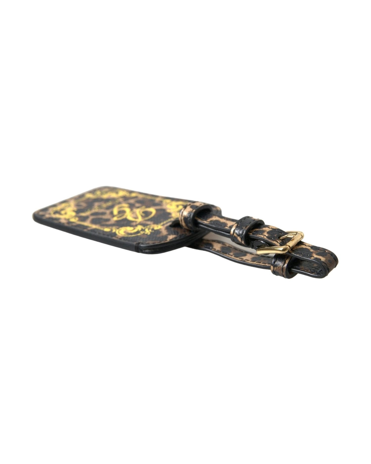 Dolce & Gabbana Leather Elegant Leopard Luggage Tag Glam Steals