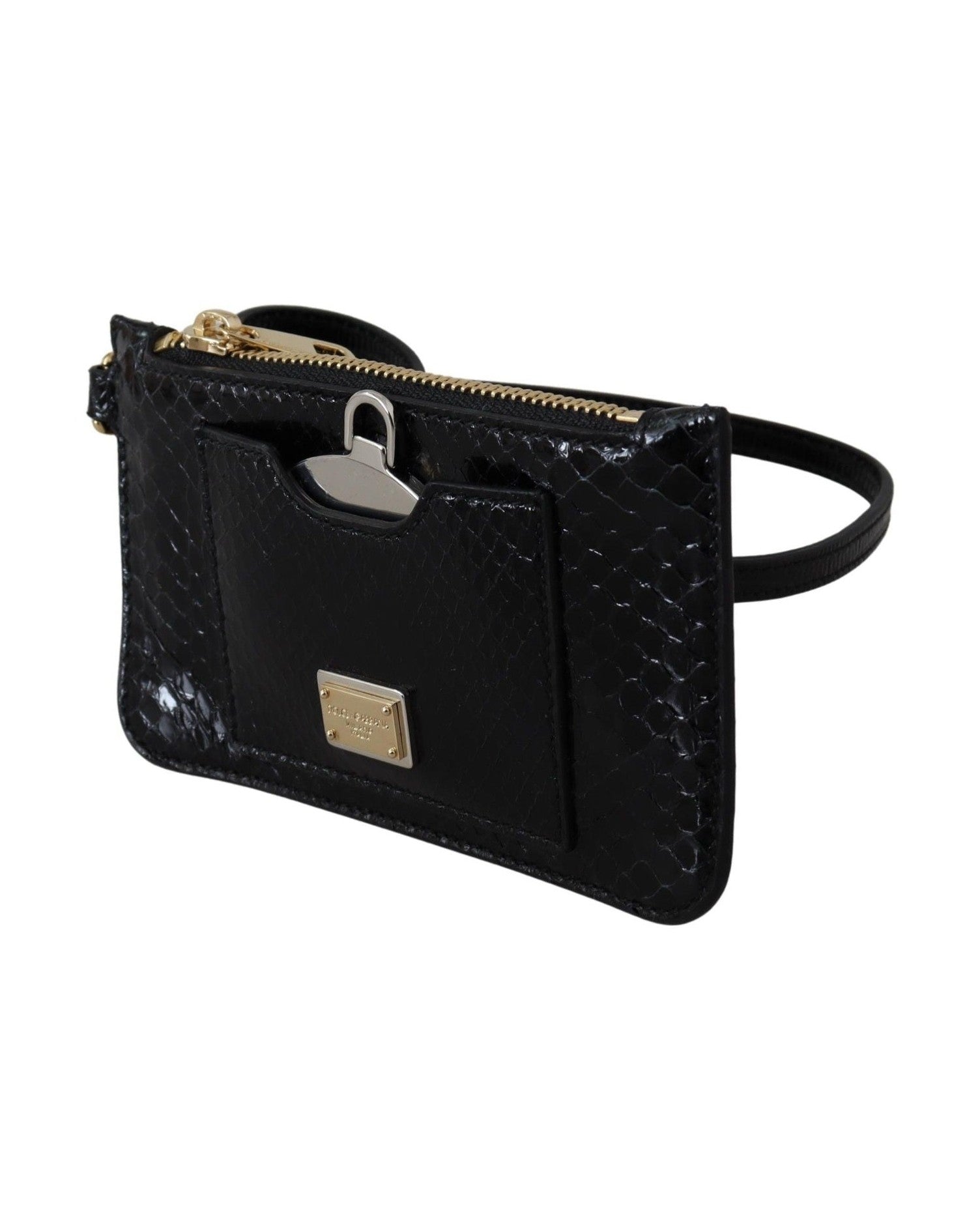 Dolce & Gabbana Leather Elegant Python Pattern Wristlet Wallet Wrist Bags